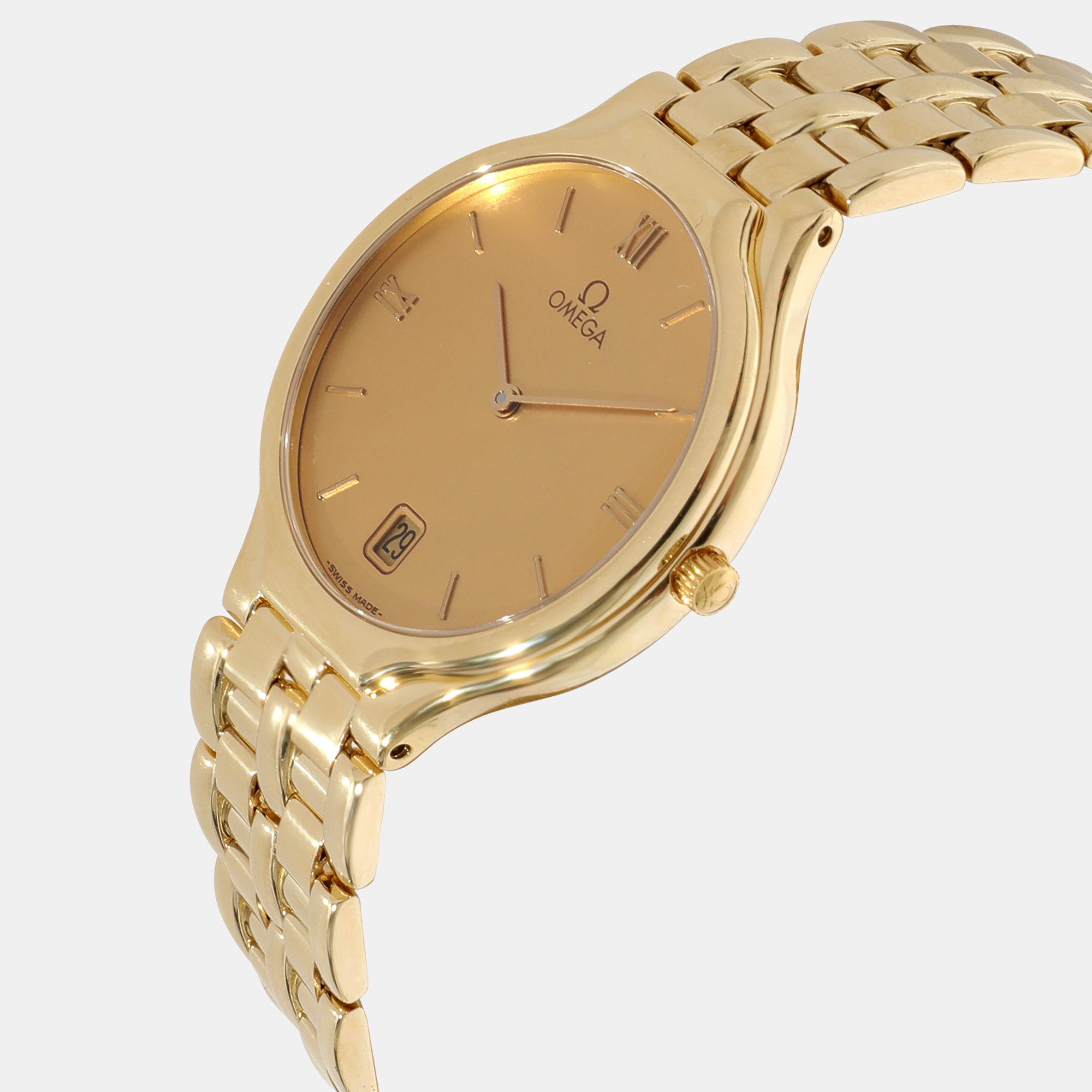 

Omega Gold 18k Yellow Gold Plated And Stainless Steel De Ville 396.1016 Quartz Women's Wristwatch 32 mm