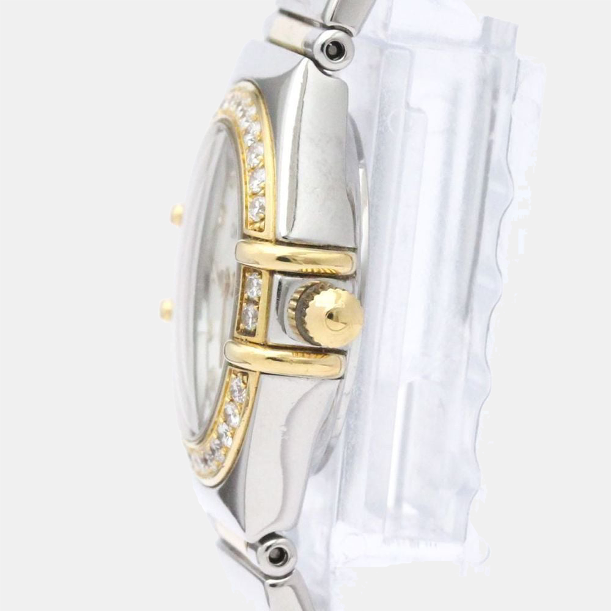 

Omega MOP Diamonds 18K Yellow Gold And Stainless Steel Constellation Quartz Women's Wristwatch 22 mm, White