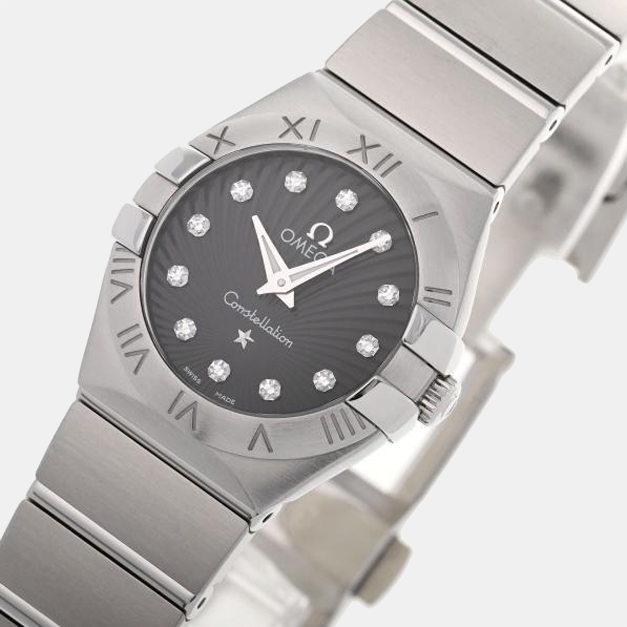 

Omega Black Diamonds Stainless Steel Constellation 123.10.24.60.51.001 Quartz Women's Wristwatch 24 mm