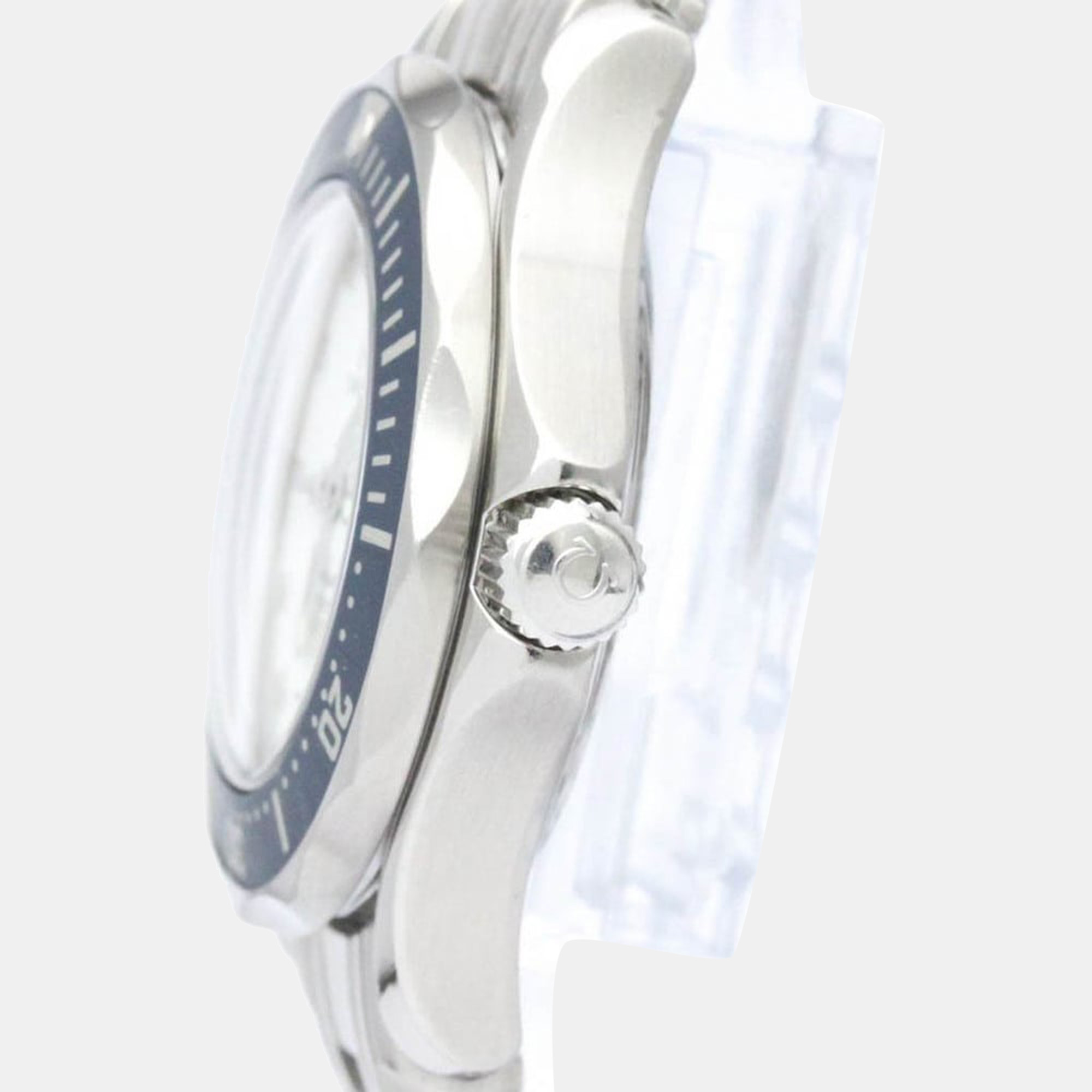 

Omega Blue Stainless Steel Seamaster 300M 2583.20 Quartz Women's Wristwatch 28 mm