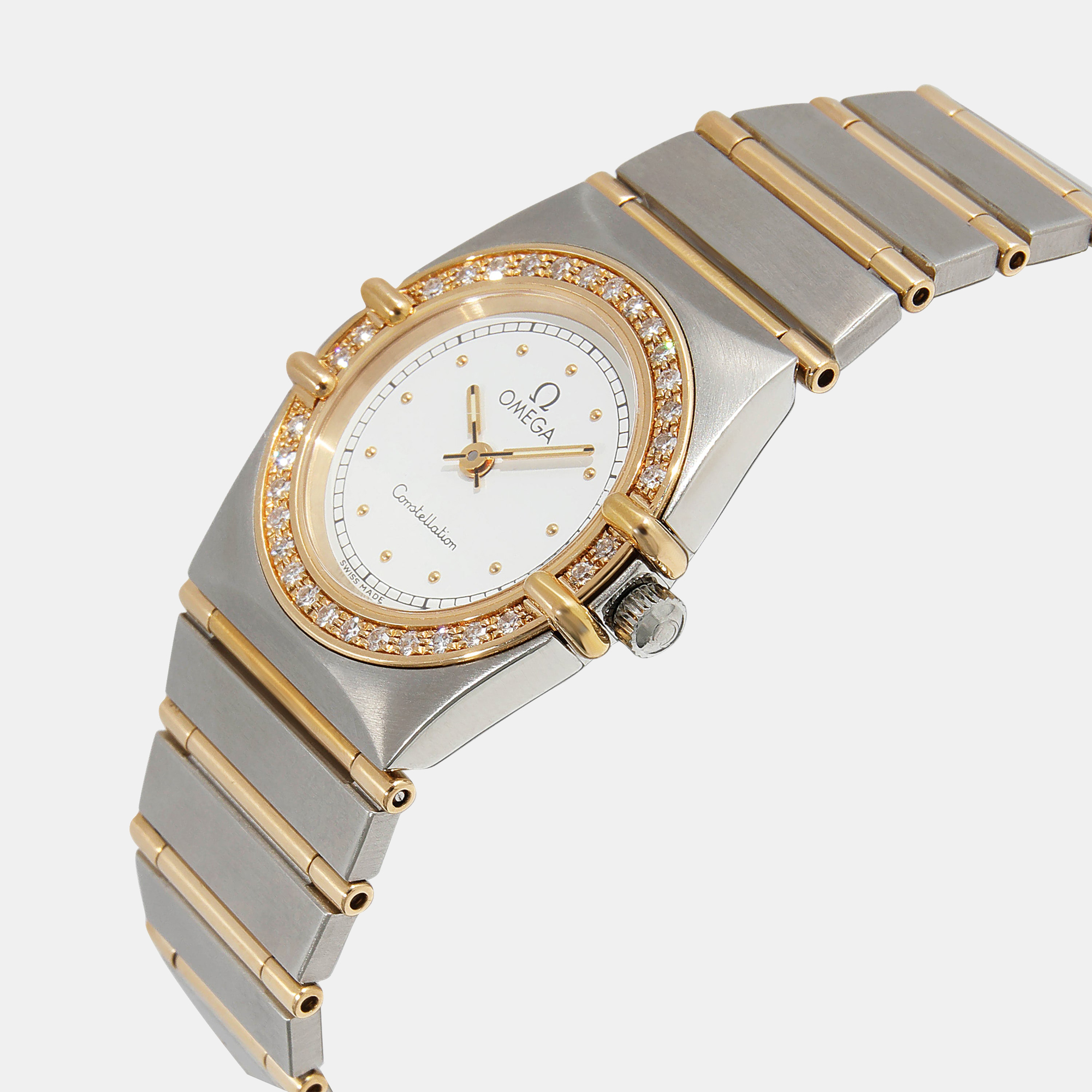 

Omega White Diamonds 18K Yellow Gold And Stainless Steel Constellation 1275.10 Women's Wristwatch 22 mm