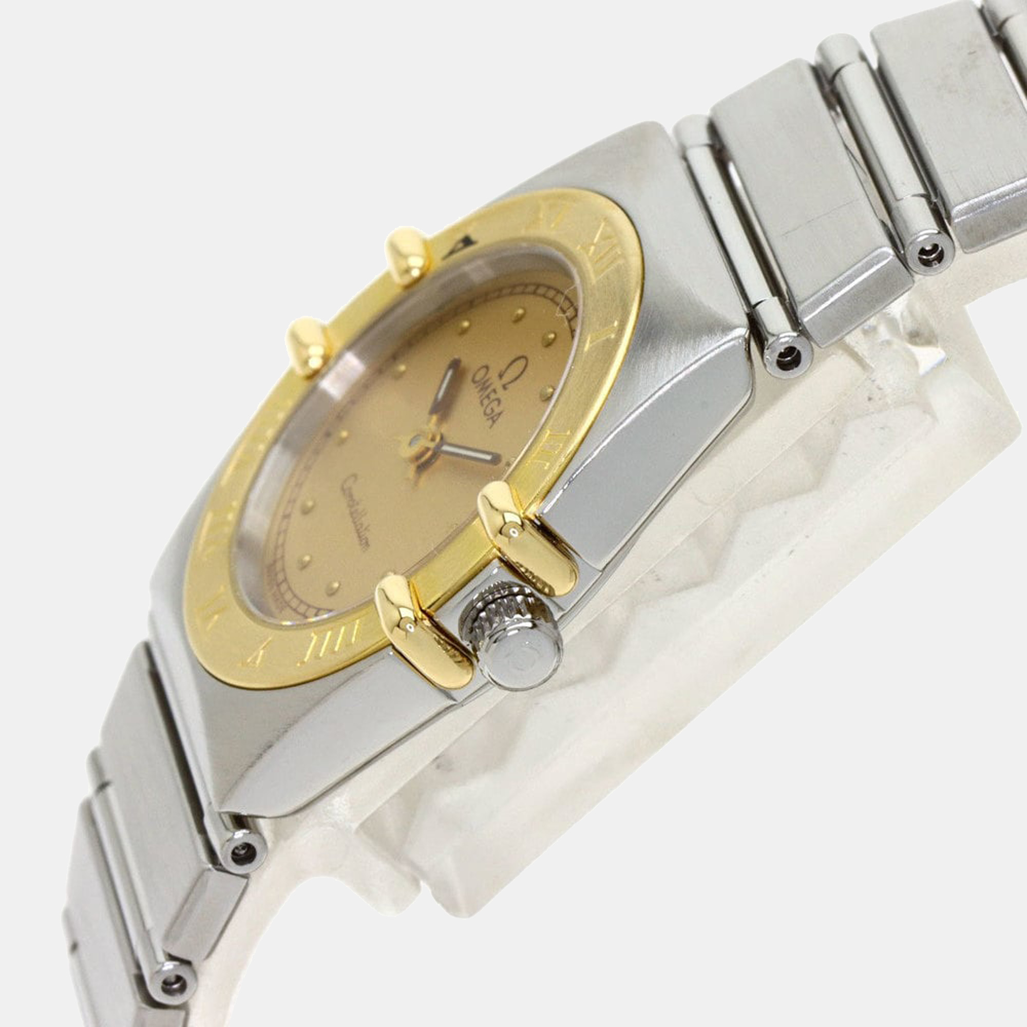 

Omega Champagne 18K Yellow Gold And Stainless Steel Constellation Women's Wristwatch 23 mm