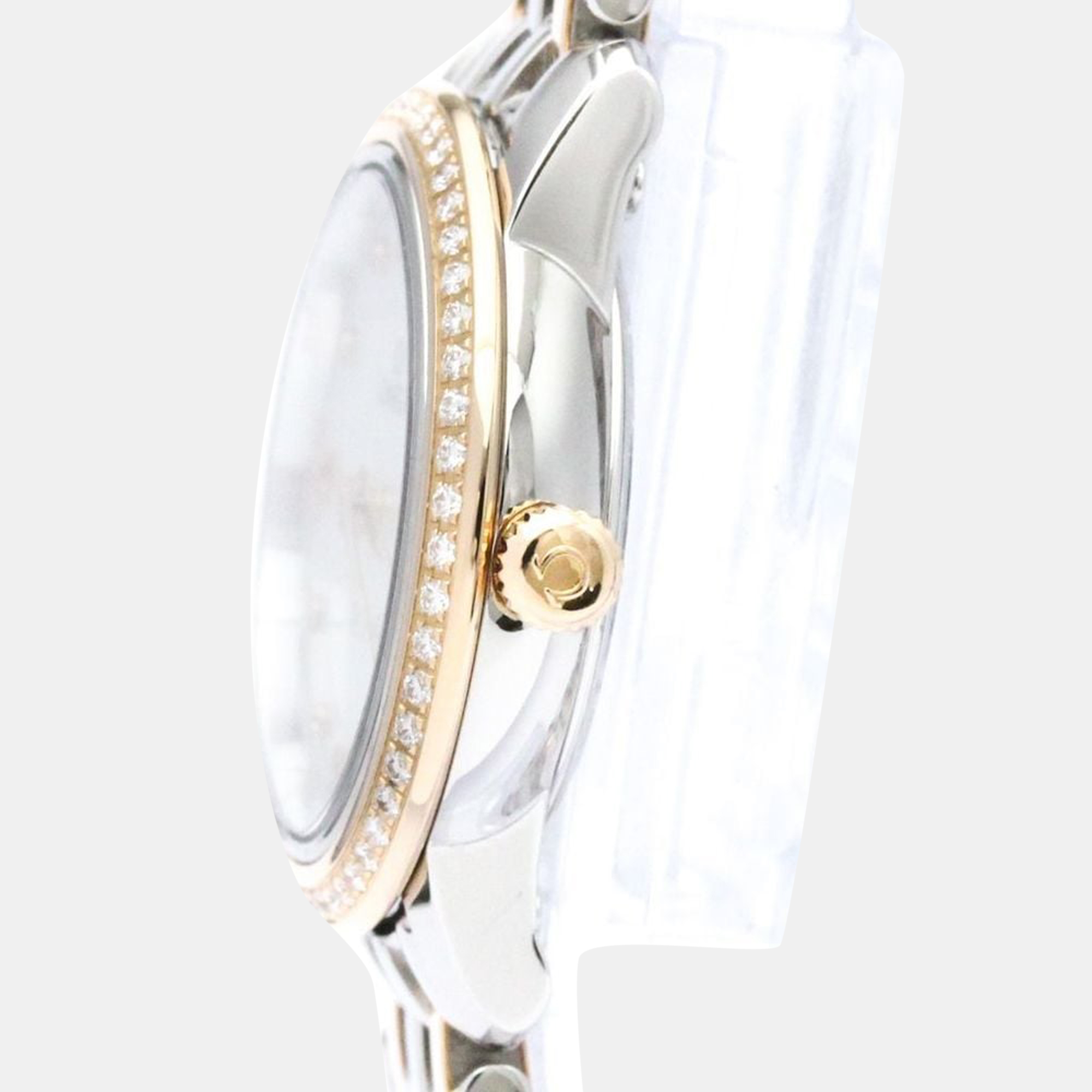 

Omega MOP Diamonds 18K Rose Gold And Stainless Steel De Ville 424.25.24.60.55.00 Women's Wristwatch 24 mm, White