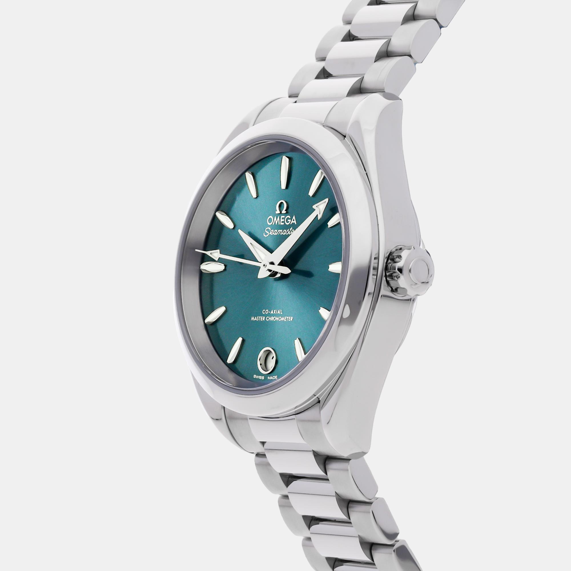 

Omega Green Stainless Steel Seamaster Aqua Terra 220.10.34.20.10.001 Automatic Women's Wristwatch 34 mm