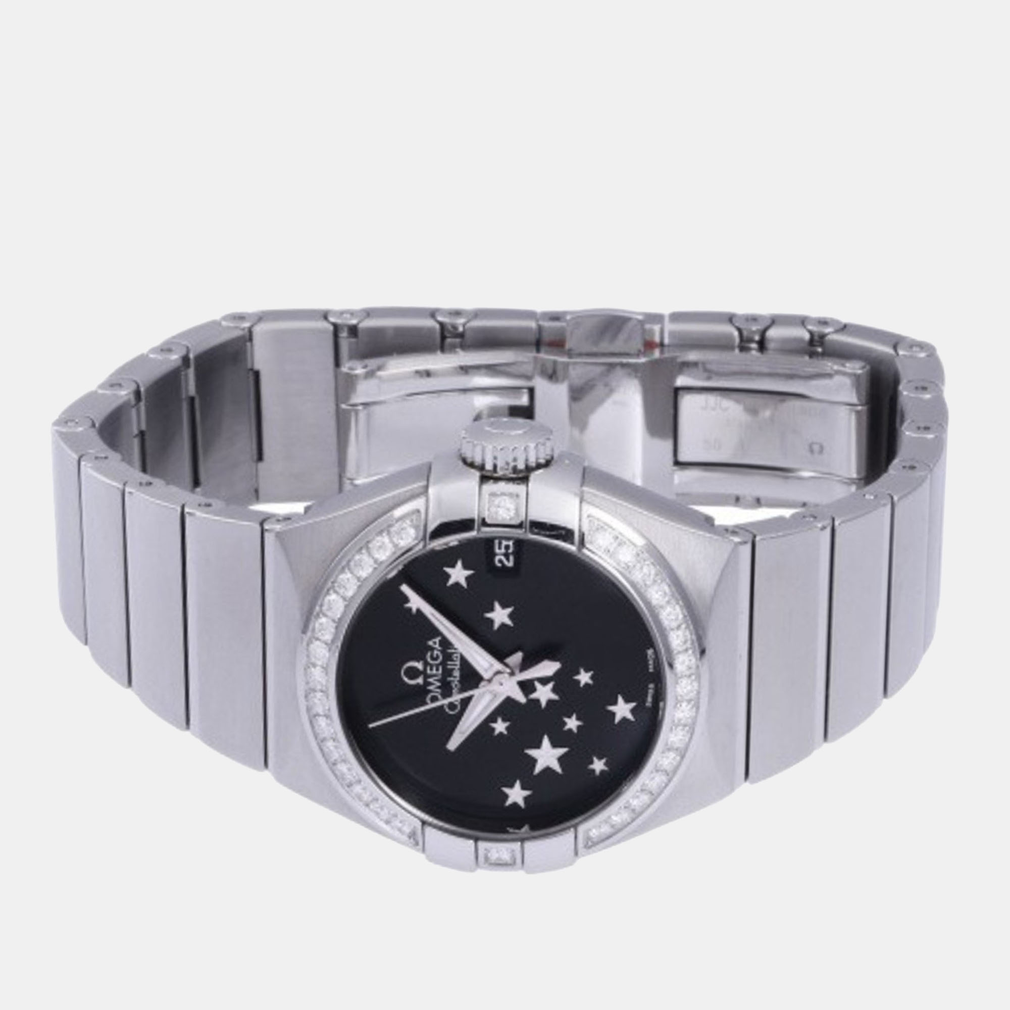 

Omega Black Stainless Steel Constellation 123.15.27.20.01.001 Automatic Women's Wristwatch 27 mm
