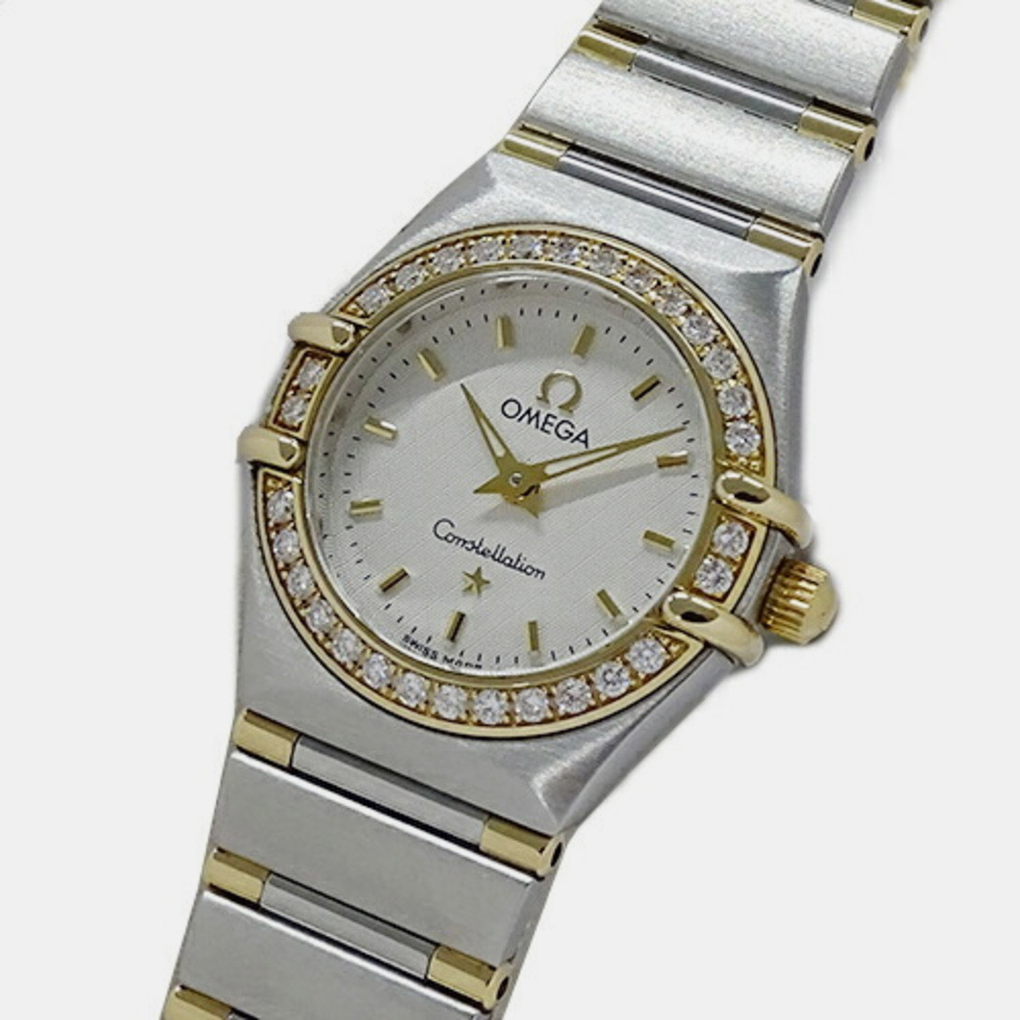 

Omega White 18k Yellow Gold And Stainless Steel Constellation 1367.30 Quartz Women's Wristwatch 23 mm