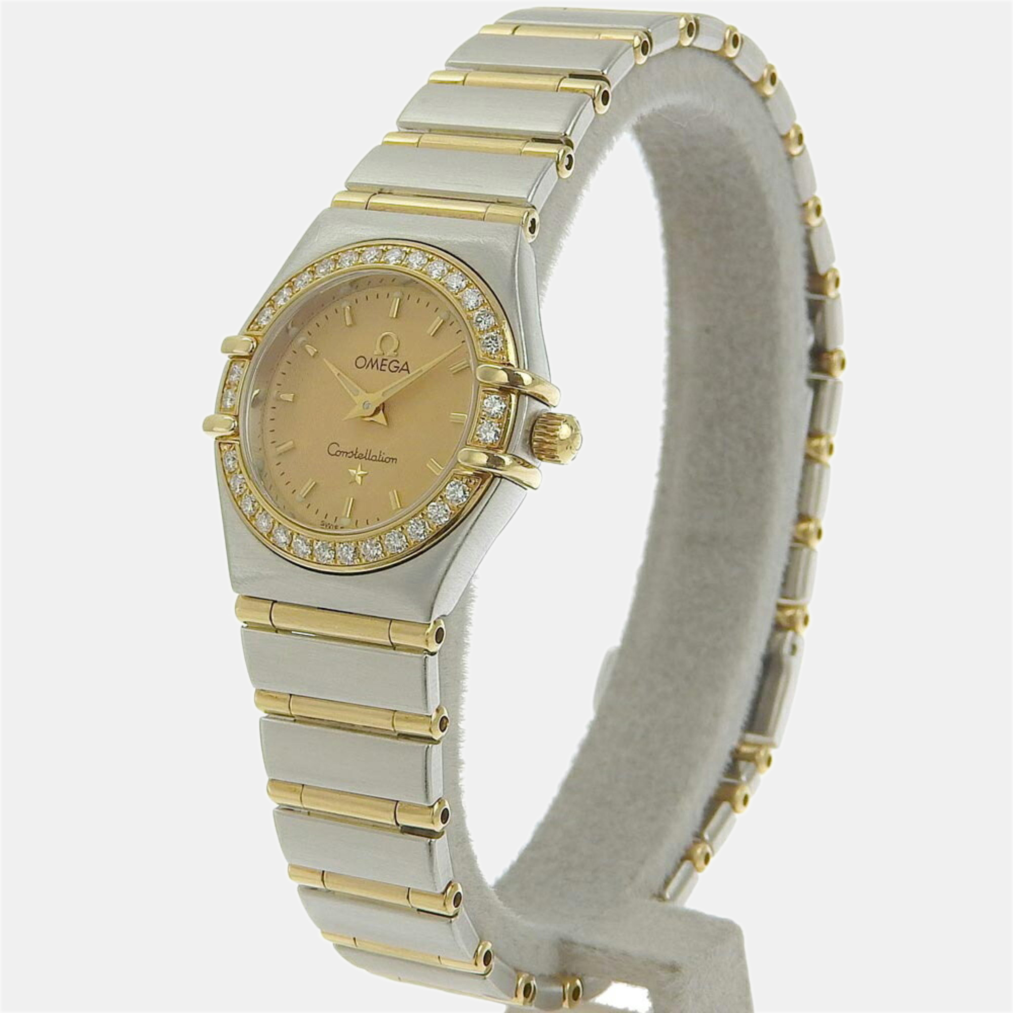 

Omega Champagne 18k Yellow Gold And Stainless Steel Constellation 1267.10 Quartz Women's Wristwatch 23 mm