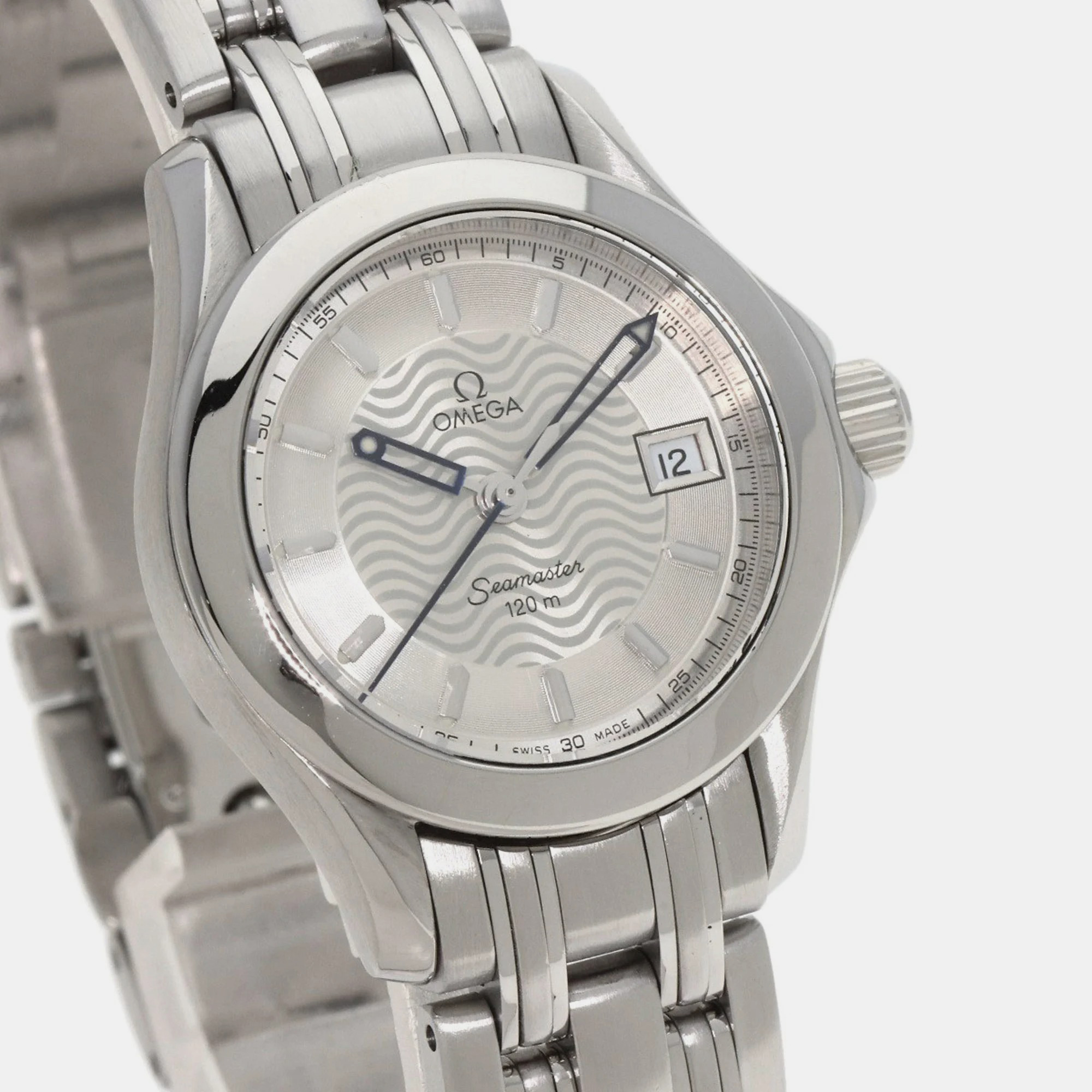 

Omega Silver Stainless Steel Seamaster 2571.31 Quartz Women's Wristwatch 26 mm