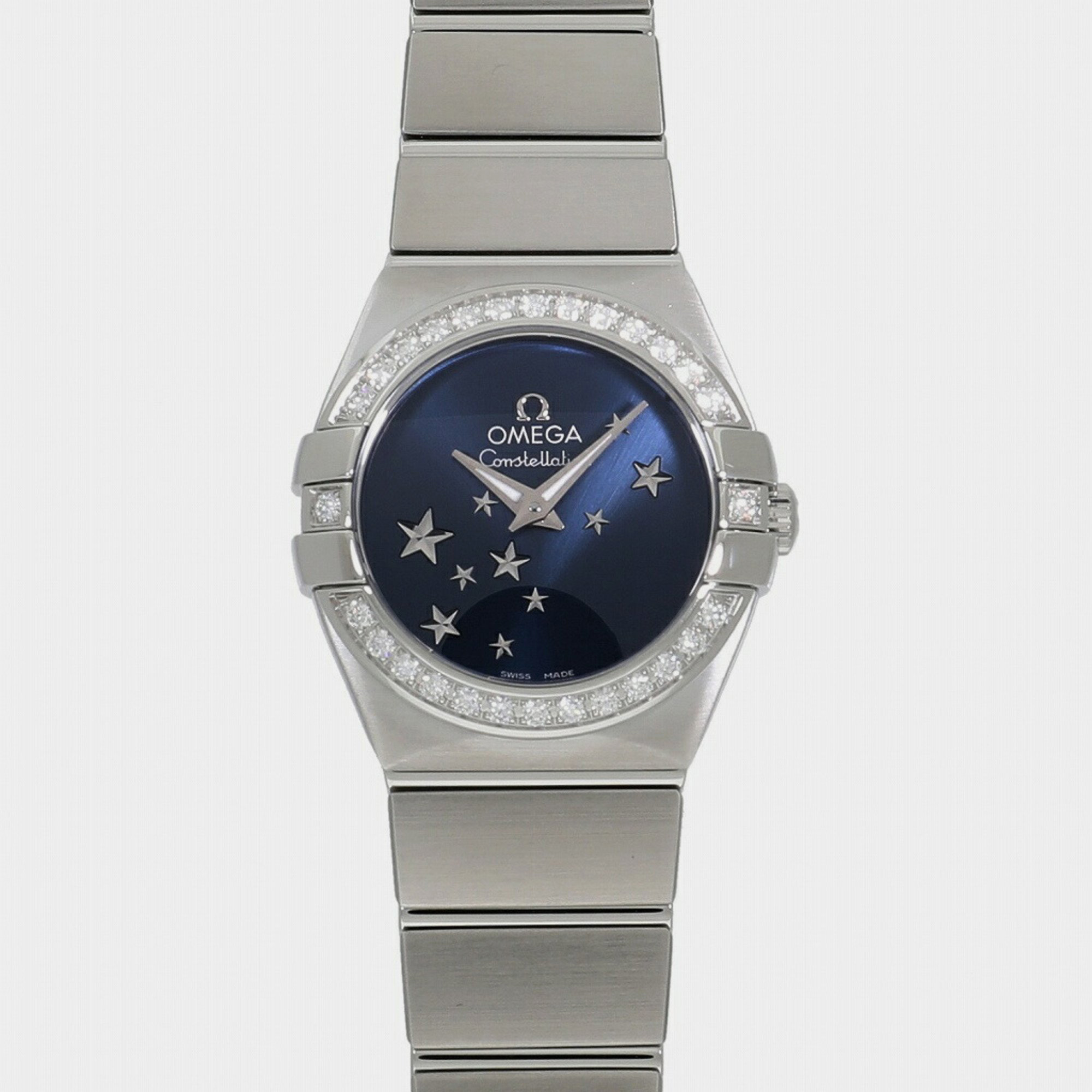 

Omega Blue Stainless Steel Constellation 123.15.24.60.03.001 Quartz Women's Wristwatch 24 mm