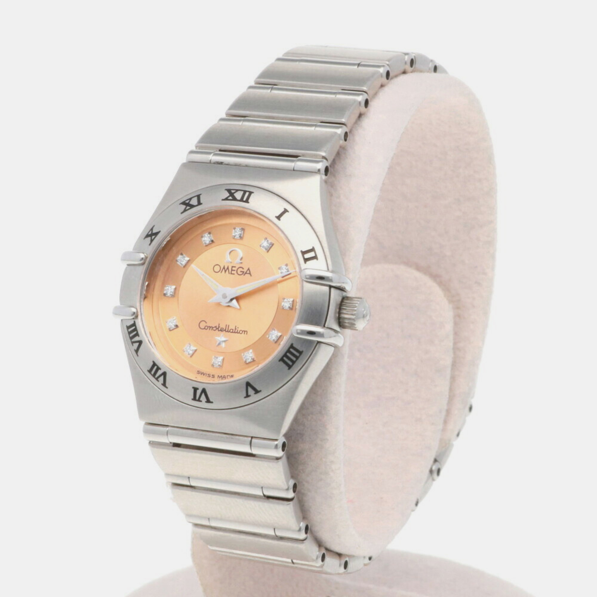 

Omega Orange Stainless Steel Constellation Quartz Women's Wristwatch 23 mm