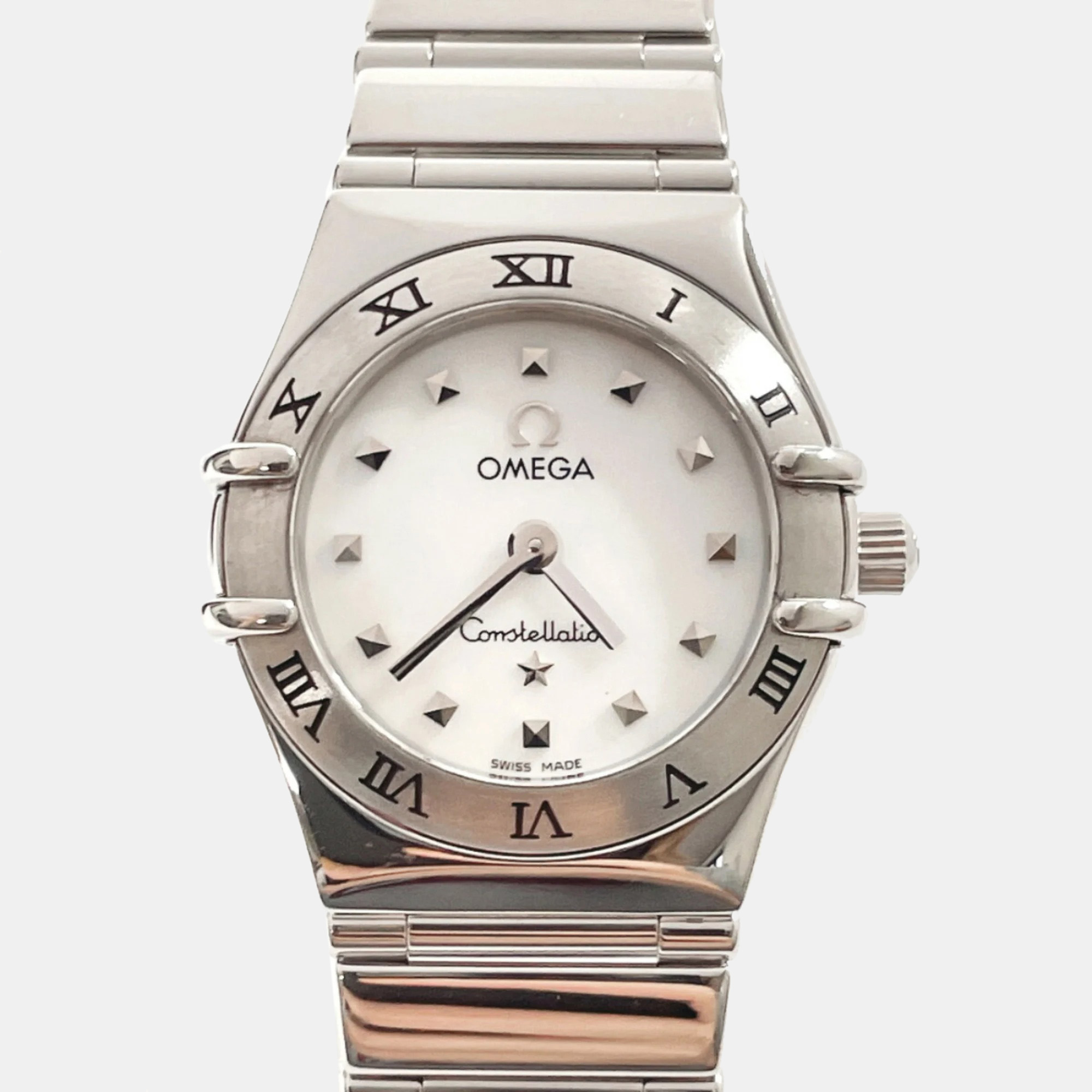 

Omega White Stainless Steel Constellation 1561.71 Quartz Women's Wristwatch 22 mm
