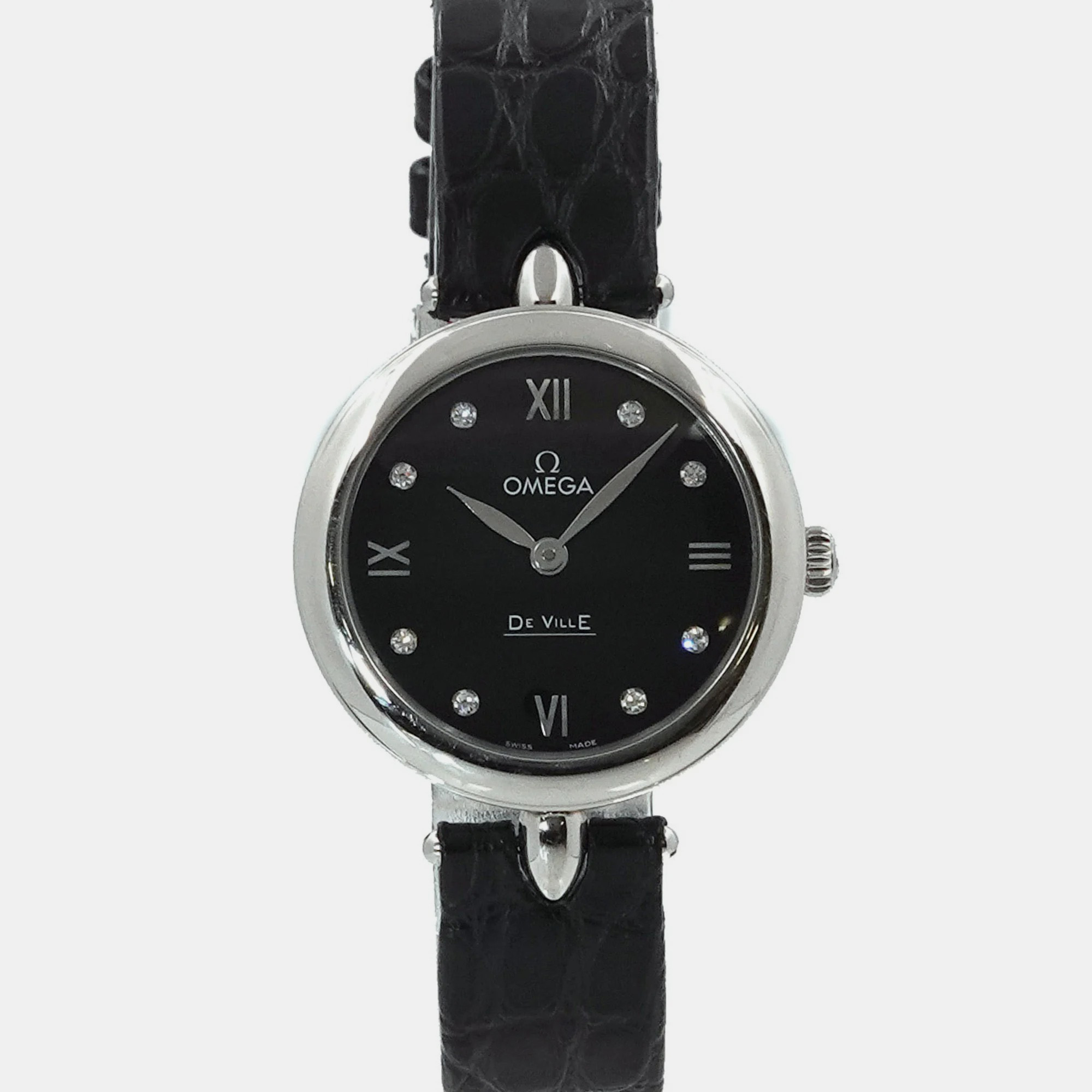 

Omega Black Stainless Steel De Ville Prestige 424.13.27.60.51.001 Quartz Women's Wristwatch 27 mm