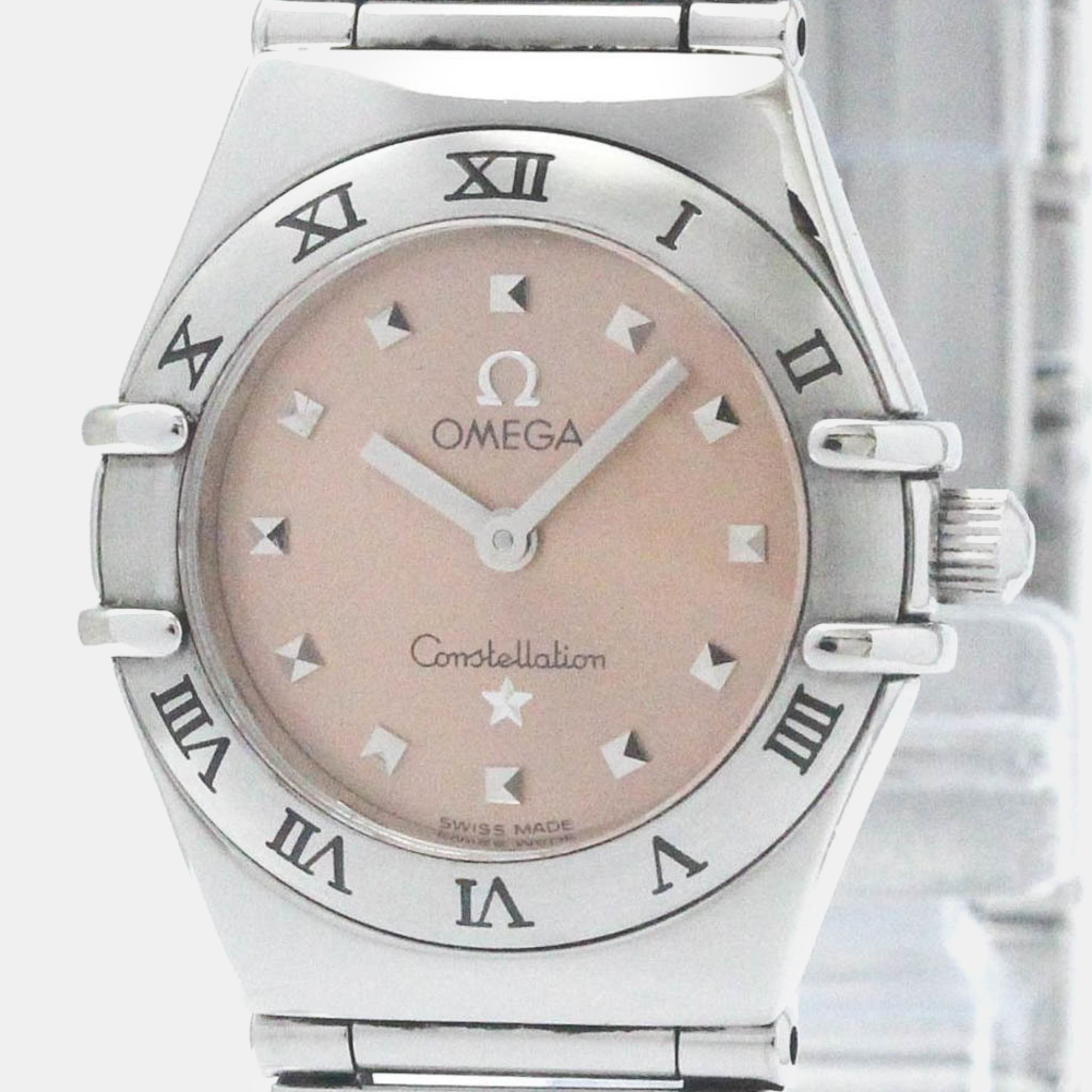 

Omega Orange Stainless Steel Constellation Quartz Women's Wristwatch 22 mm