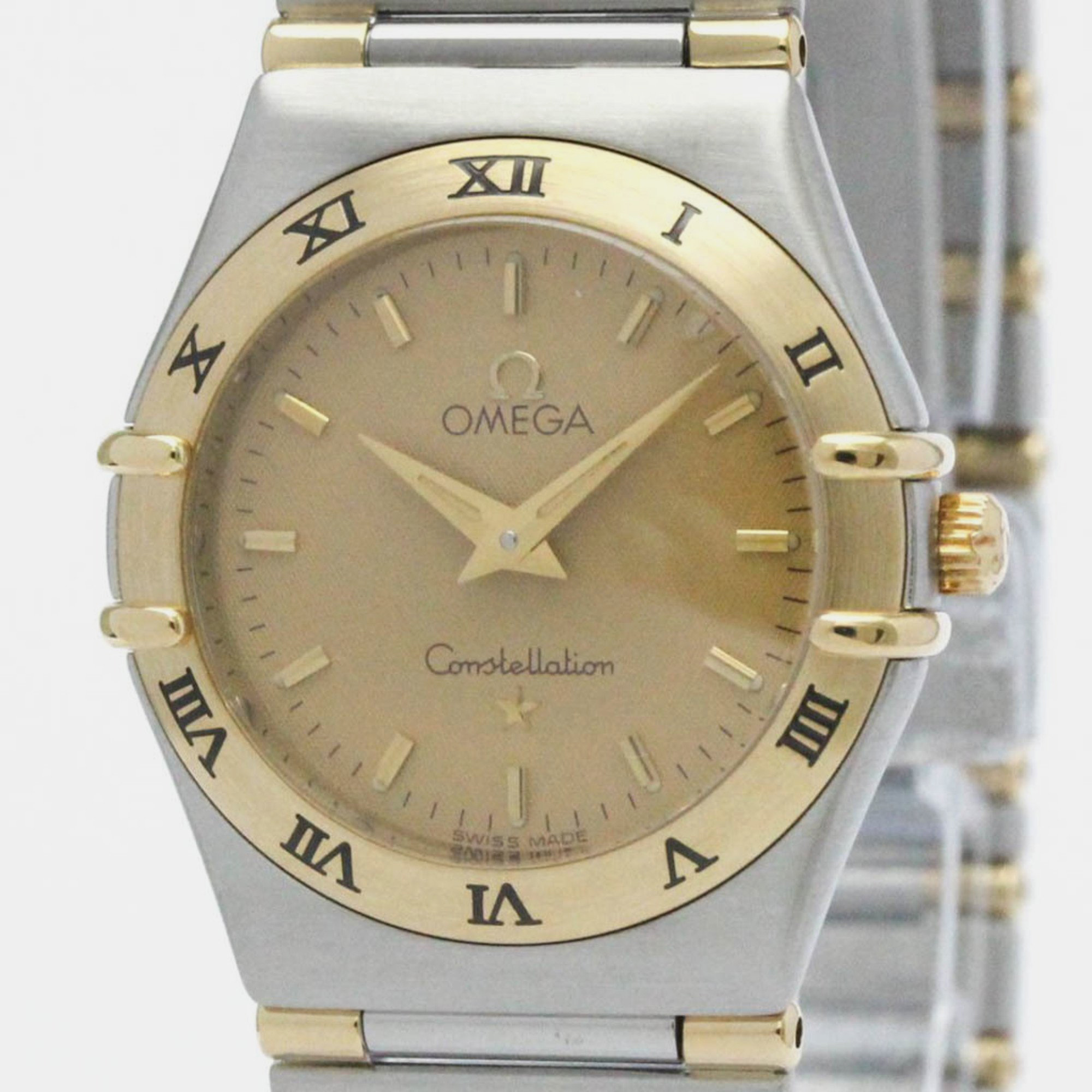 

Omega Gold 18k Yellow Gold Stainless Steel Constellation Quartz Women's Wristwatch 22 mm