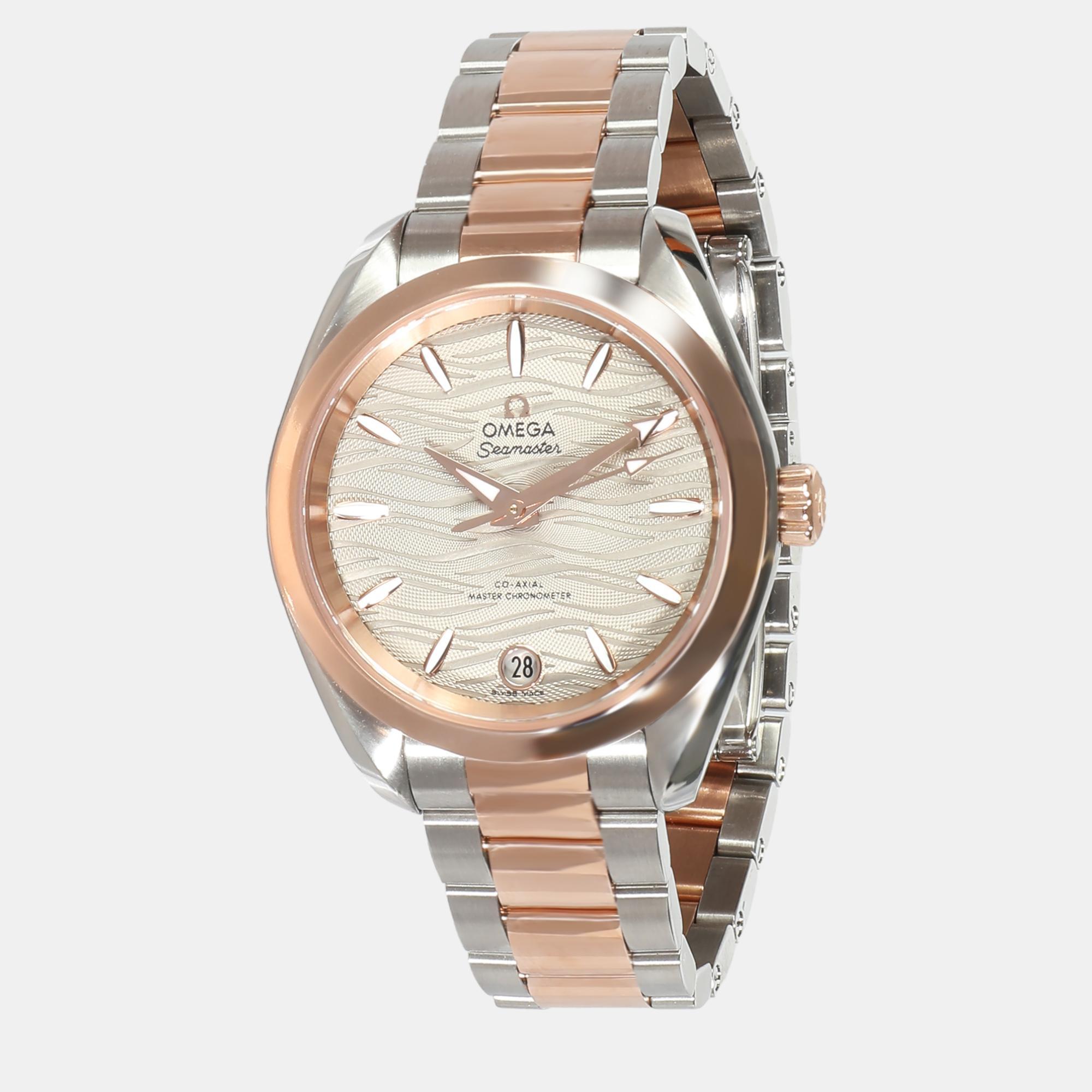 

Omega Grey 18k Rose Gold Stainless Steel Seamaster Aqua Terra 220.20.34.20.06.001 Automatic Women's Wristwatch 34 mm