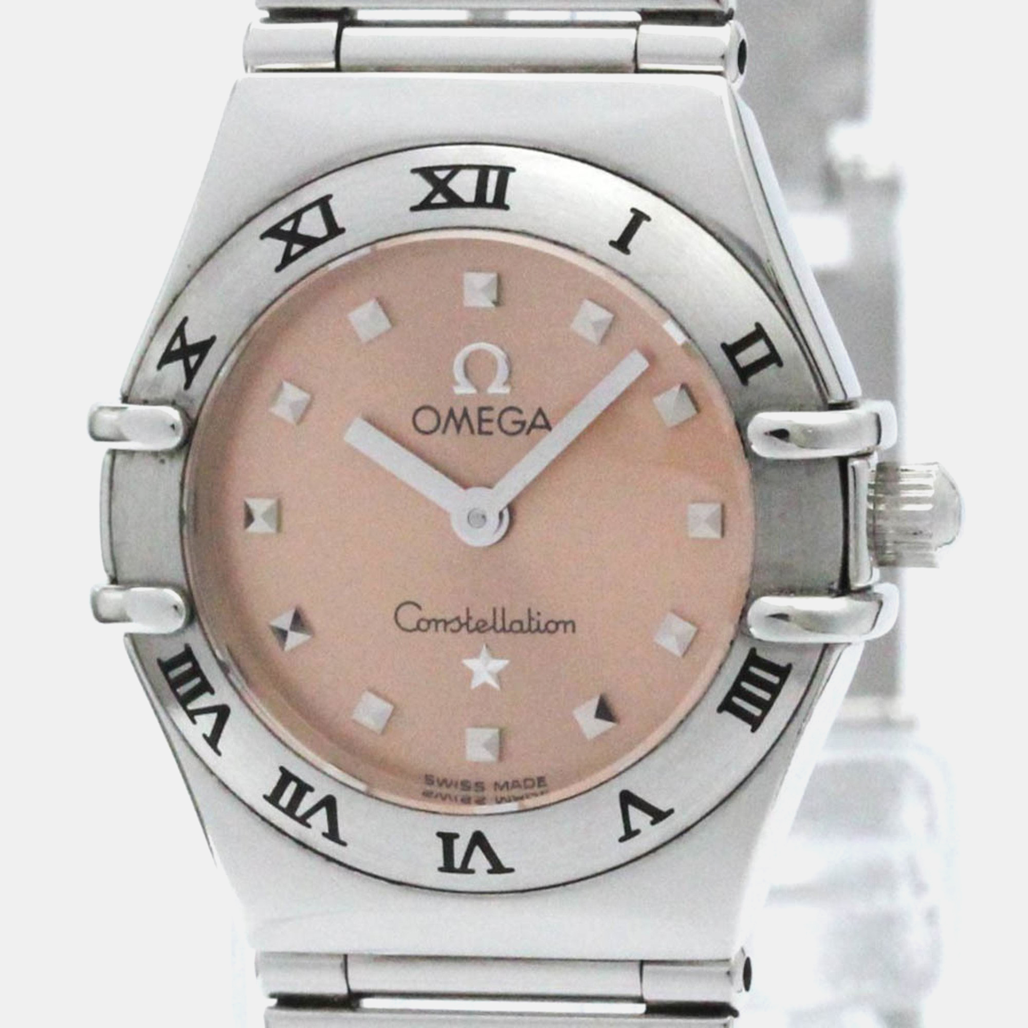 

Omega Orange Stainless Steel Constellation Quartz Women's Wristwatch 22 mm