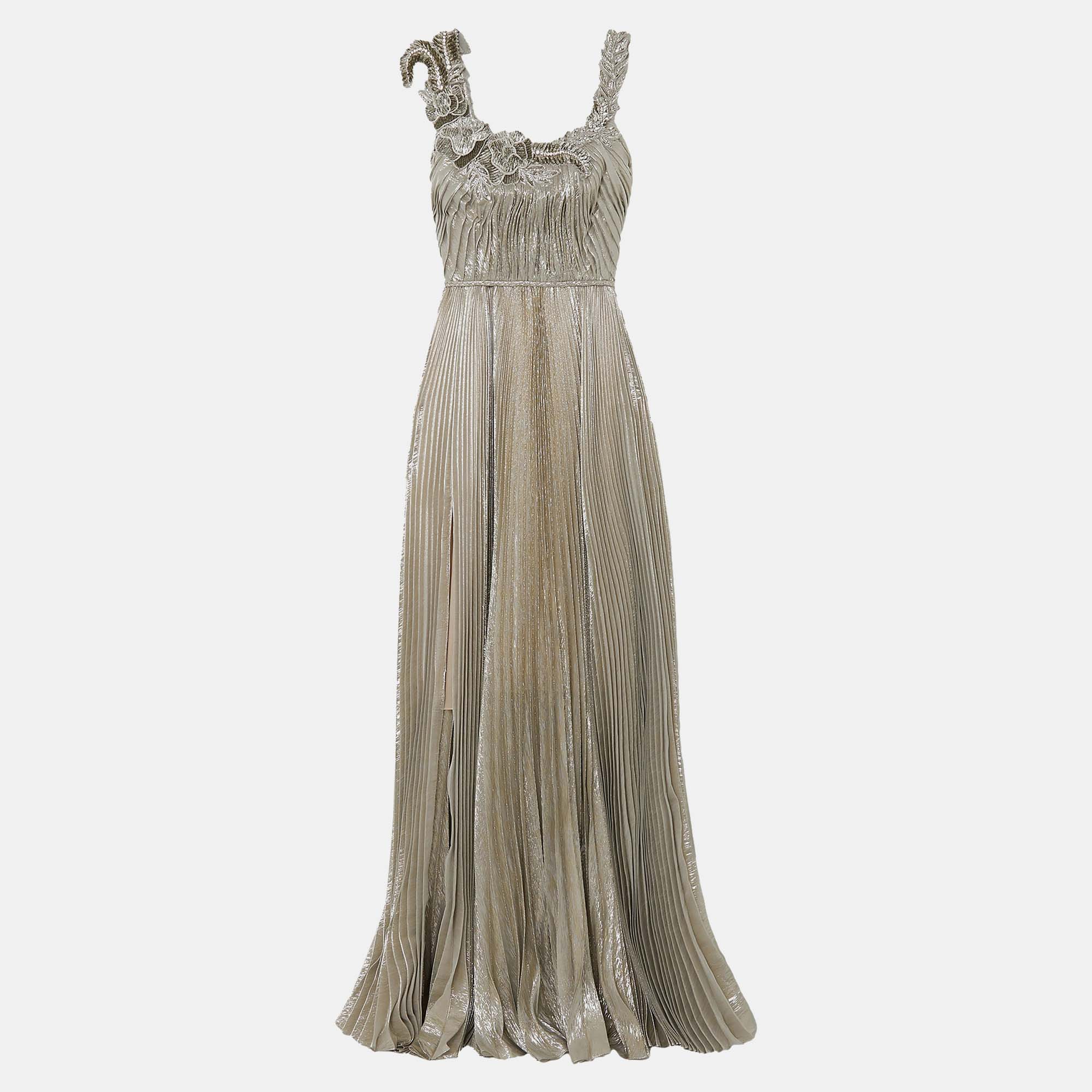 

Oscar De La Renta Silk Gown 14, Cream