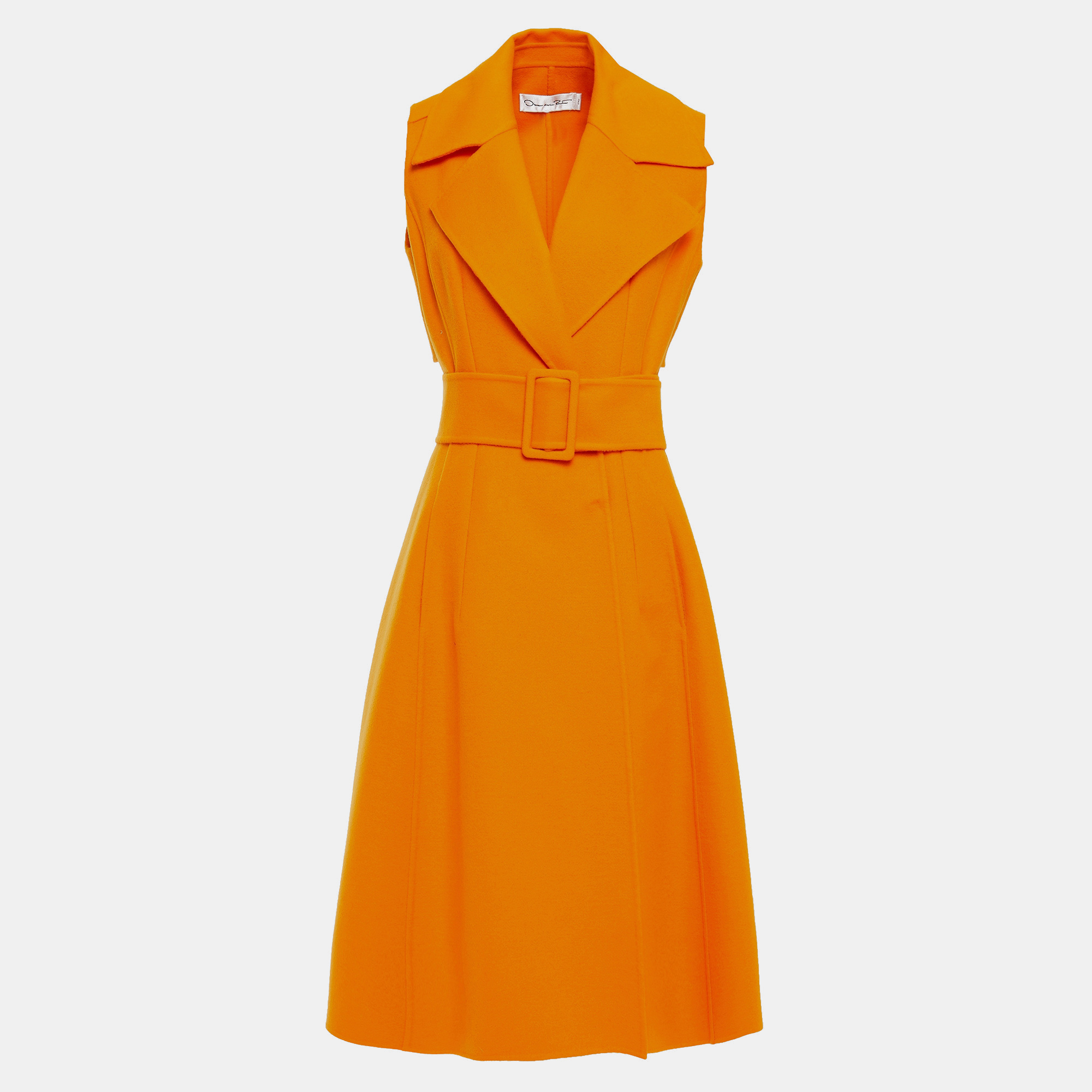 

Oscar De La Renta Virgin Wool Midi Dress 10, Orange