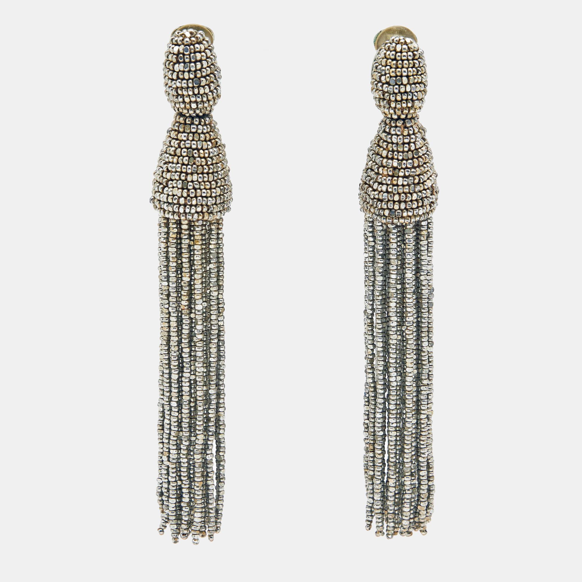 

Oscar de la Renta Beads Silver Tone Metal Earrings