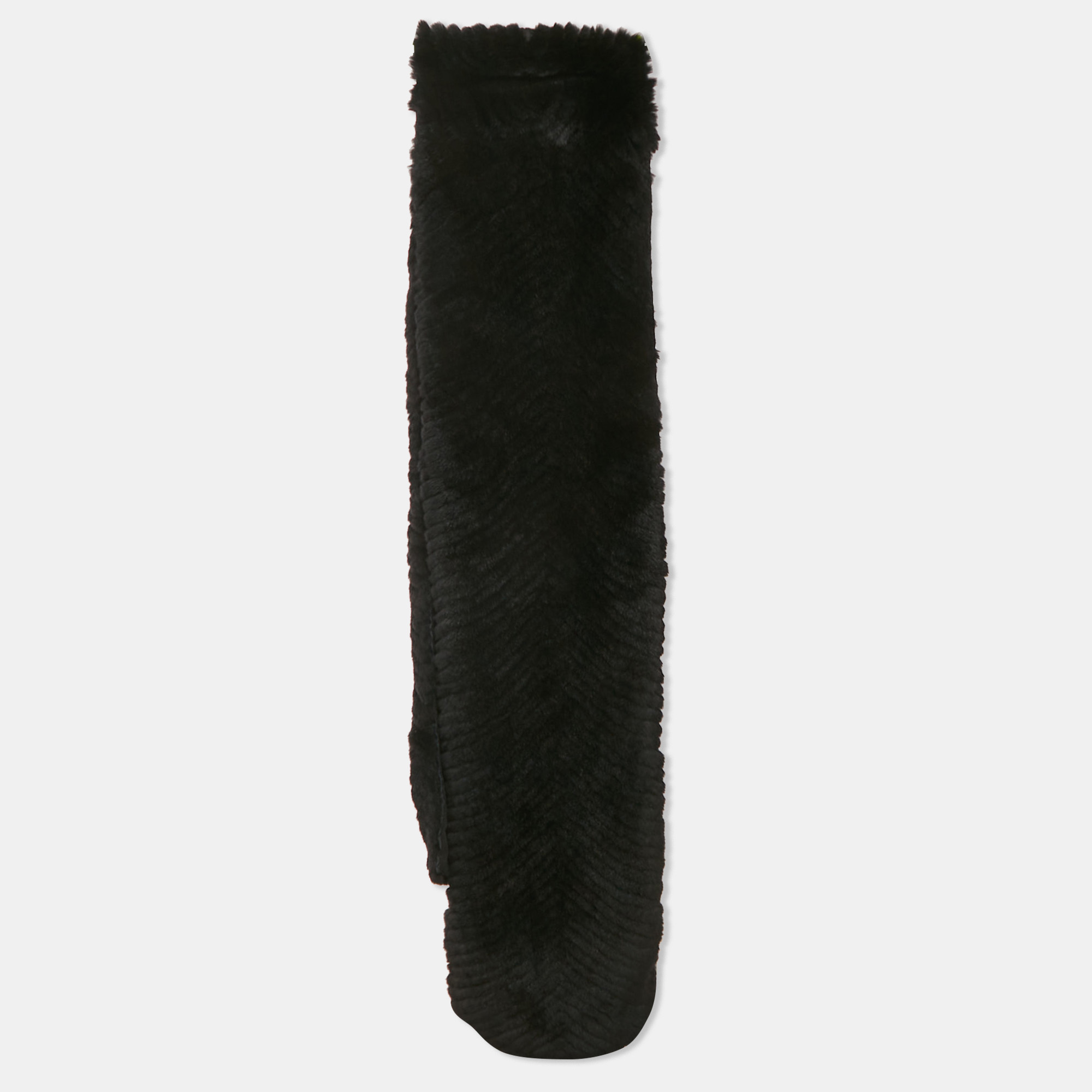 

Oscar de la Renta Black Real Fur Custom Made Scarf