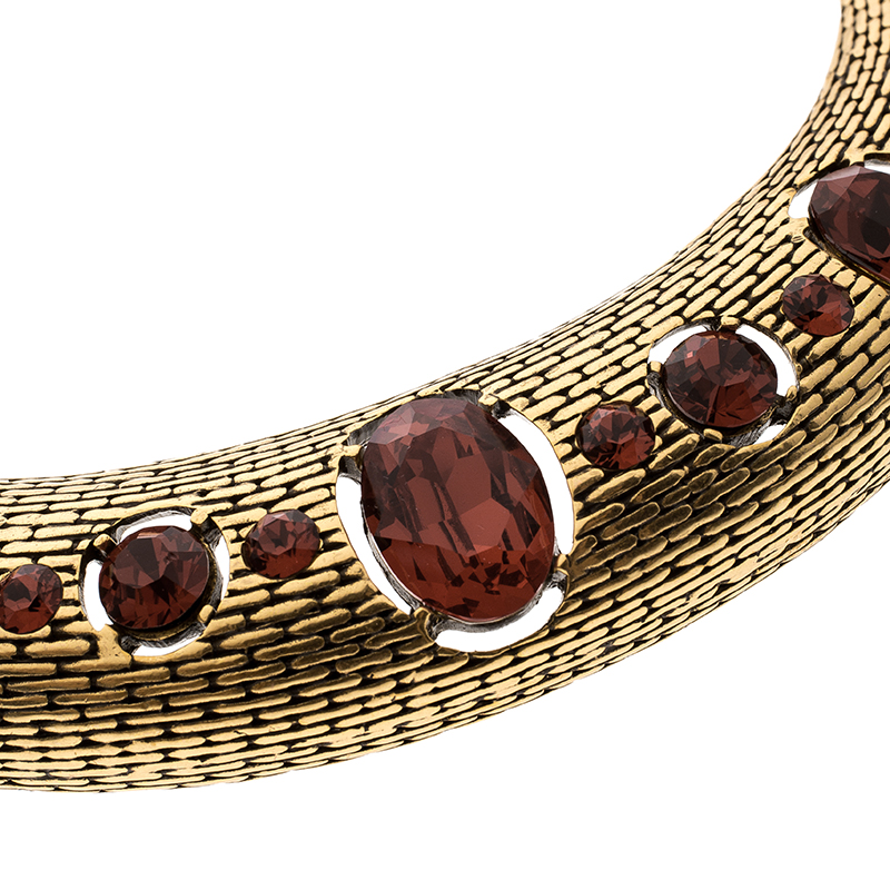 

Oscar de la Renta Red Crystal Gold Tone Necklace