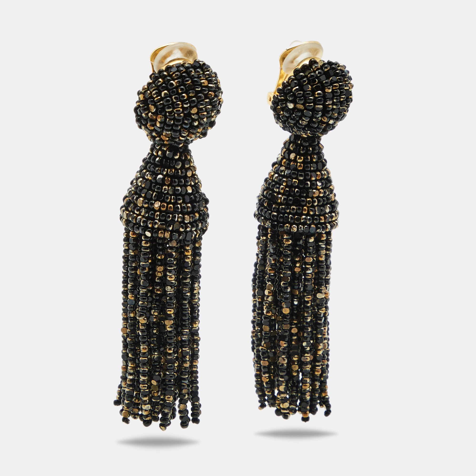 

Oscar de la Renta Beads Gold Tone Drop Earrings