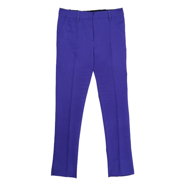 Oscar de la Renta Purple Wool Tapered Trousers S