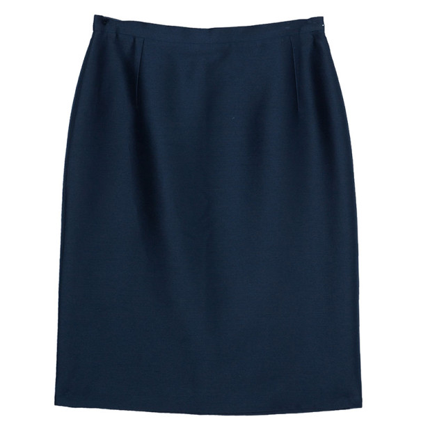 Pre Owned Oscar de la Renta Navy High Waist Skirt M