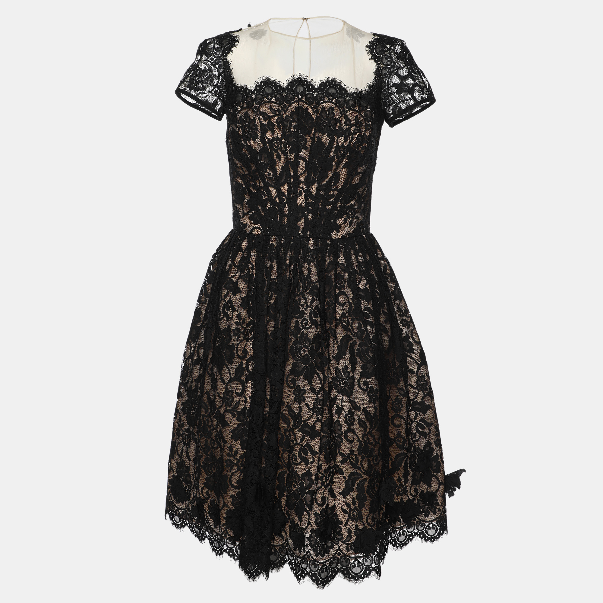 

Oscar de la Renta Black Lace Mini Dress S