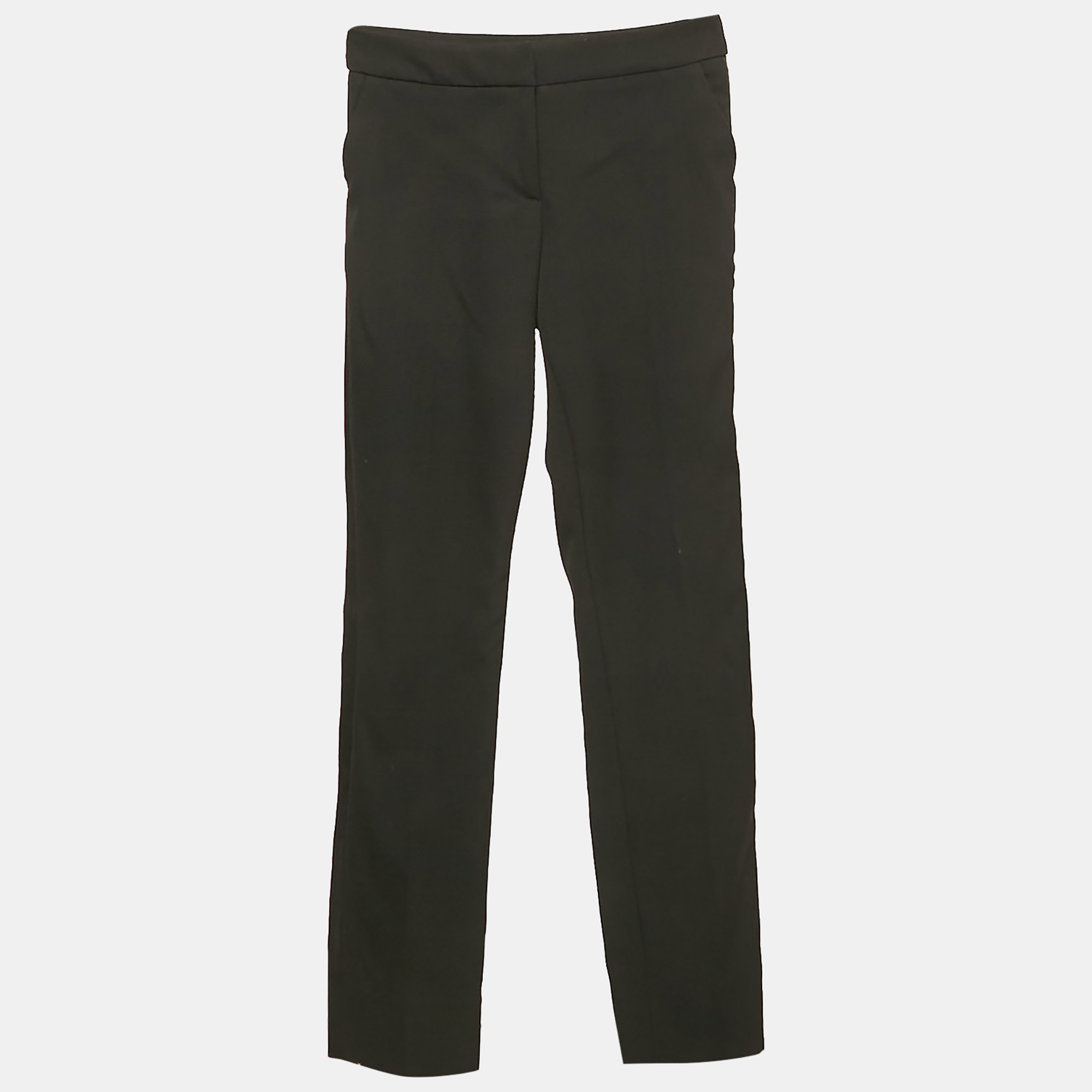 

Oscar de la Renta Black Gabardine Wool Trousers XS