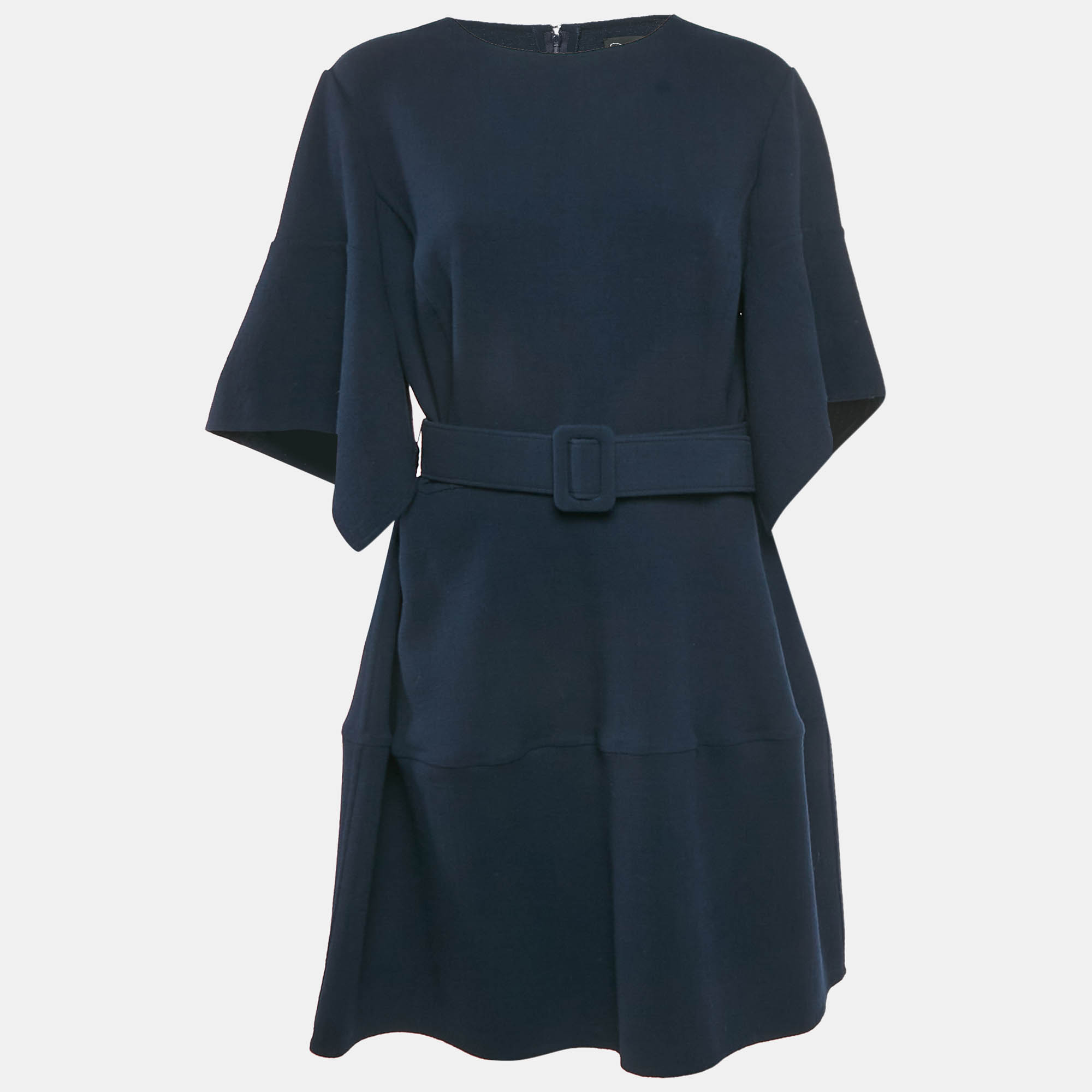 

Oscar de la Renta Blue Wool Short Dress XL