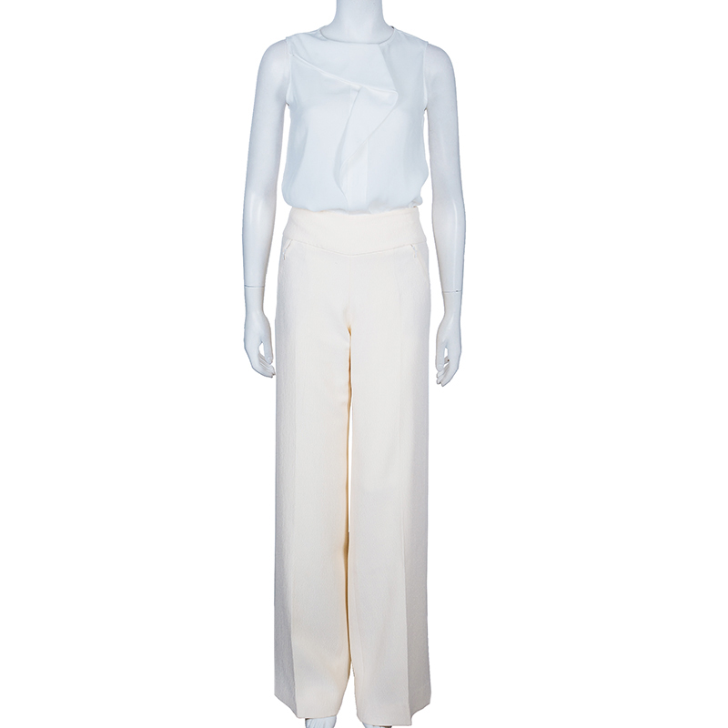 

Oscar de la Renta Cream Wide Leg Trousers