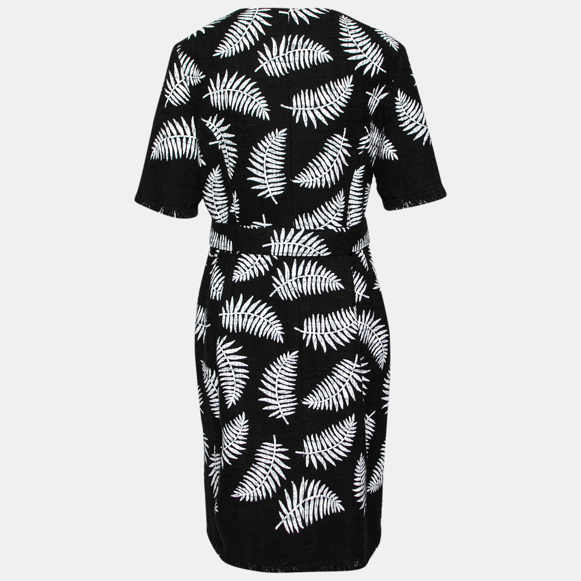 

Oscar de la Renta Black Printed Cotton Dress