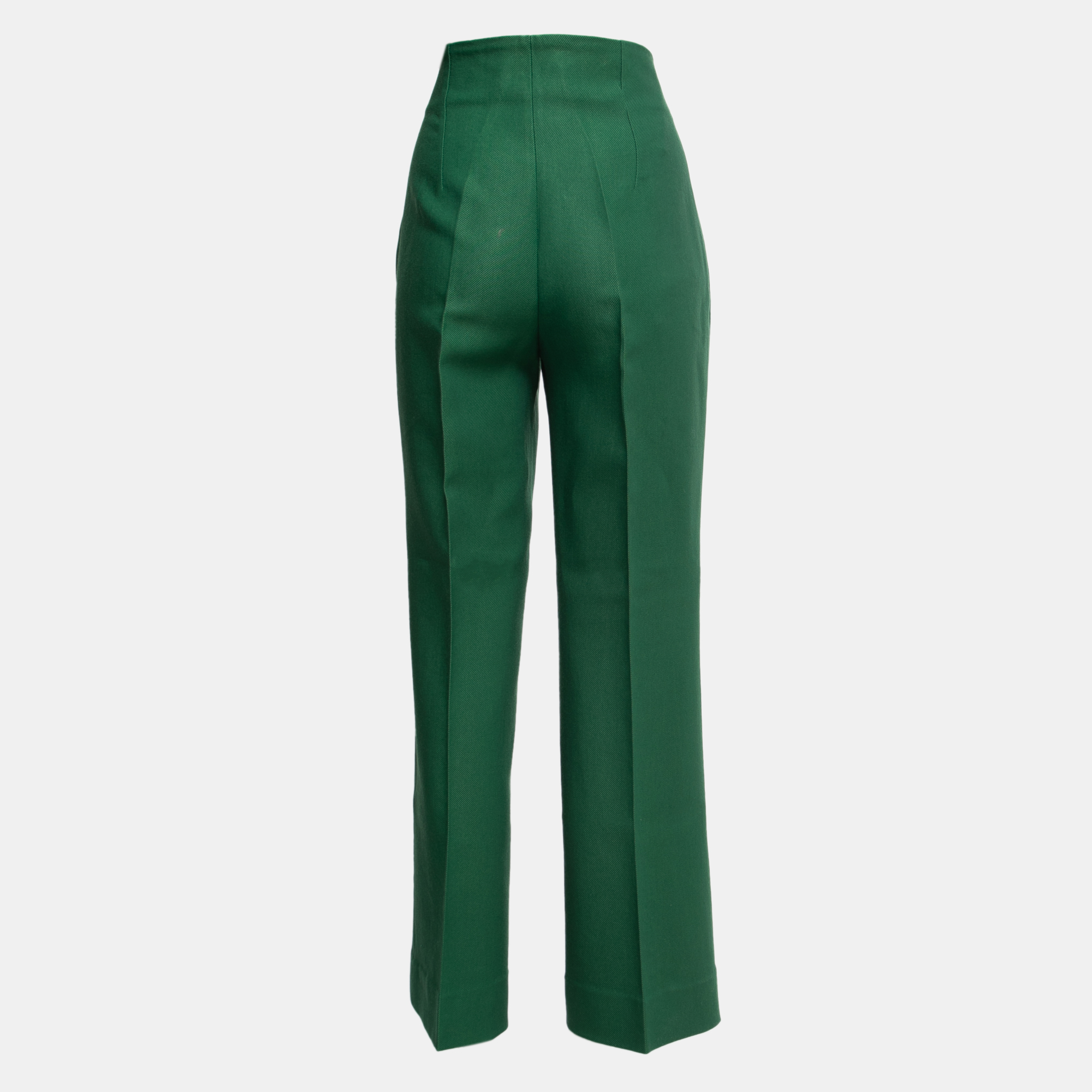 

Oscar de la Renta Green Wool High Waist Trousers