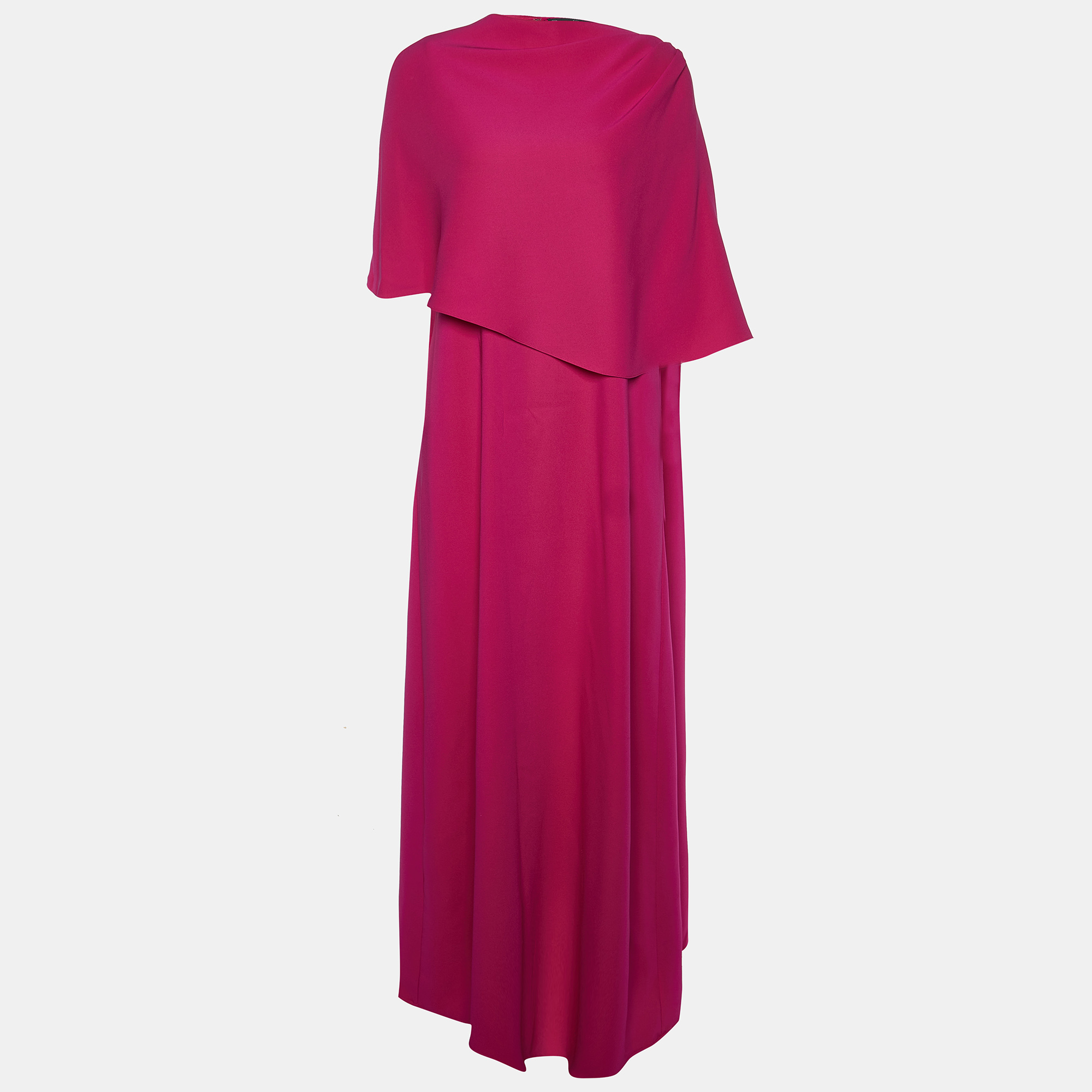 

Oscar de la Renta Pink Silk Crepe Draped Gown S