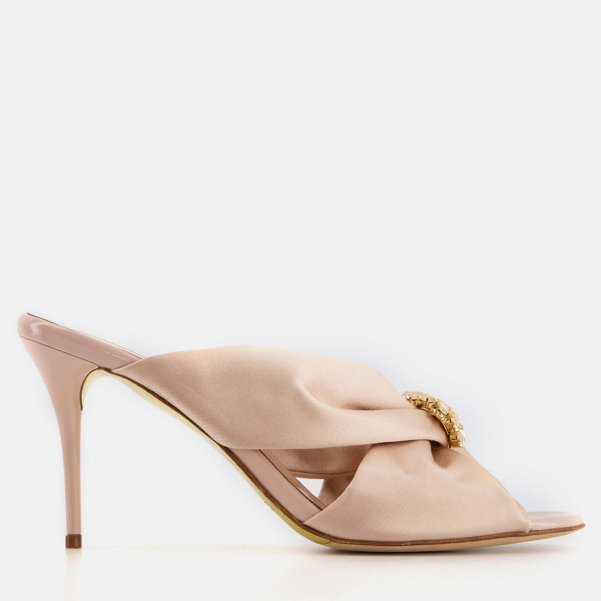 

Oscar De La Renta Pale Pink Satin Mules EU