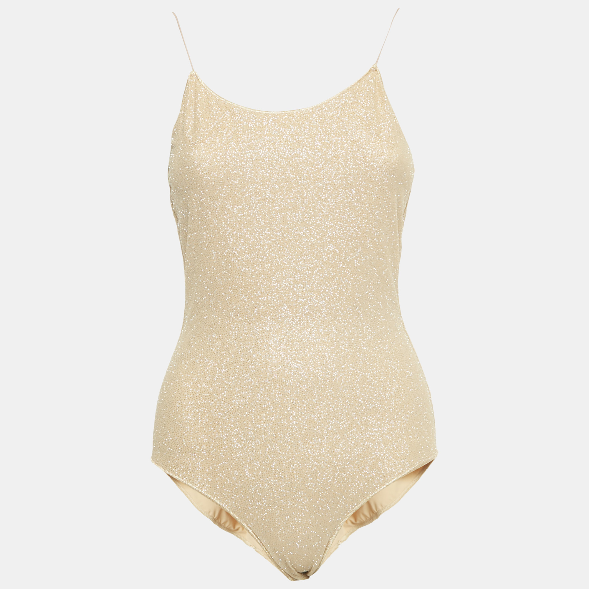 

Oséree Beige Lurex Jersey Scoop Neck Swimsuit M