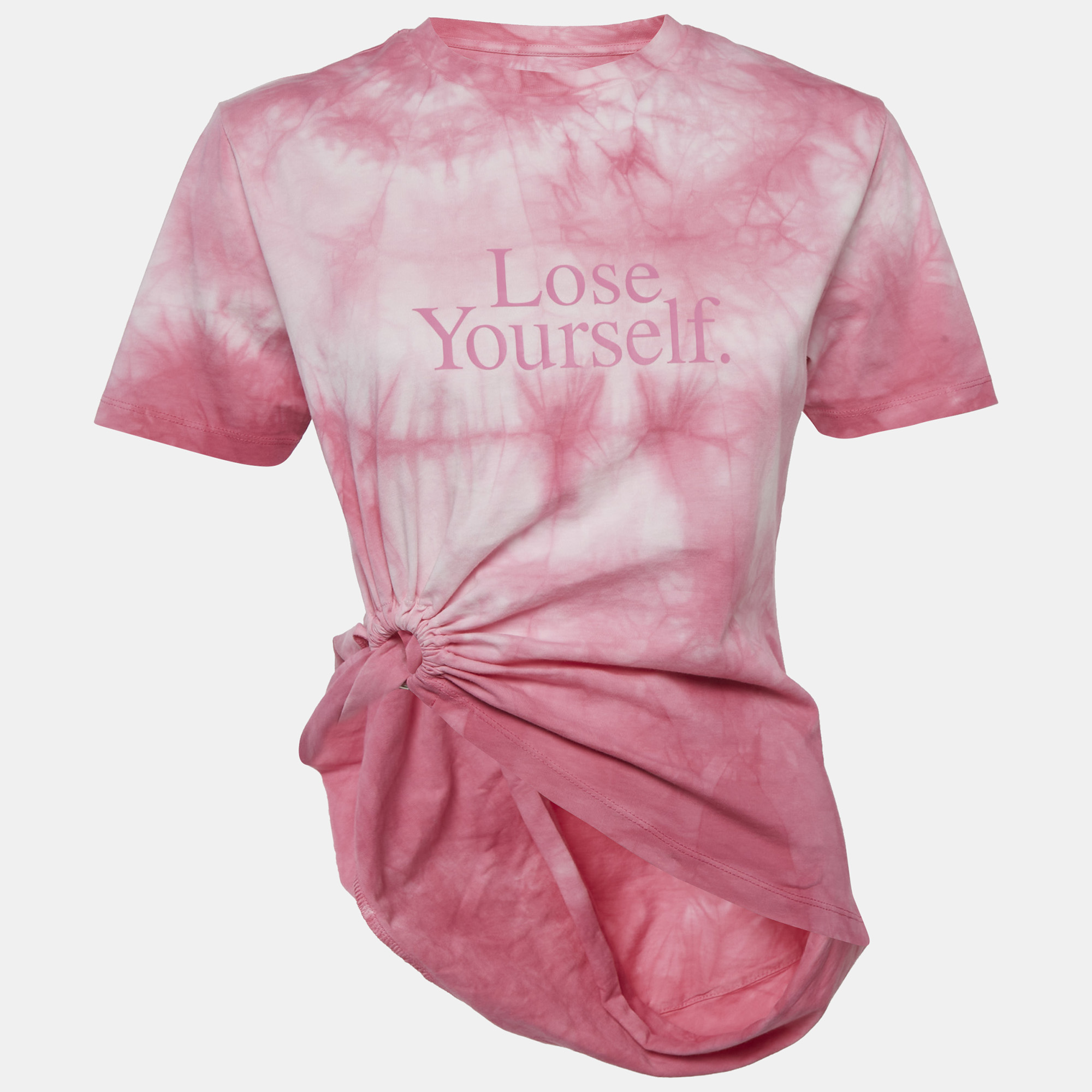 

Paco Rabanne Pink Tie-Dye Cotton Asymmetric T-Shirt S