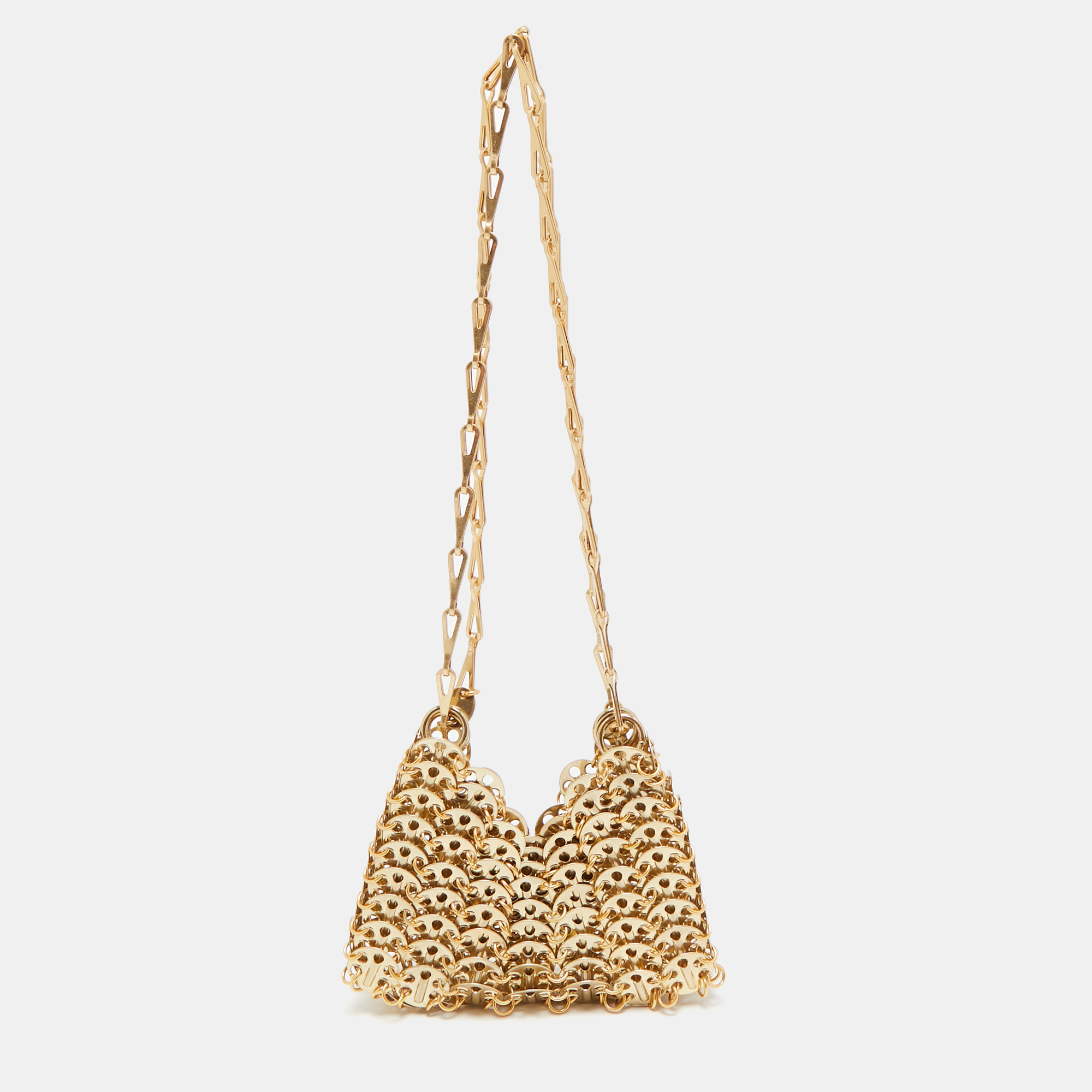 

Paco Rabanne Gold Chain Link Metal Mini Crossbody Bag