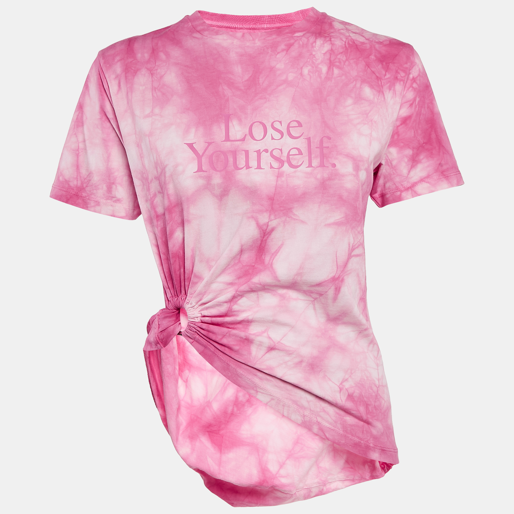 

Paco Rabanne Pink Tie-Dye Cotton Asymmetric T-Shirt S