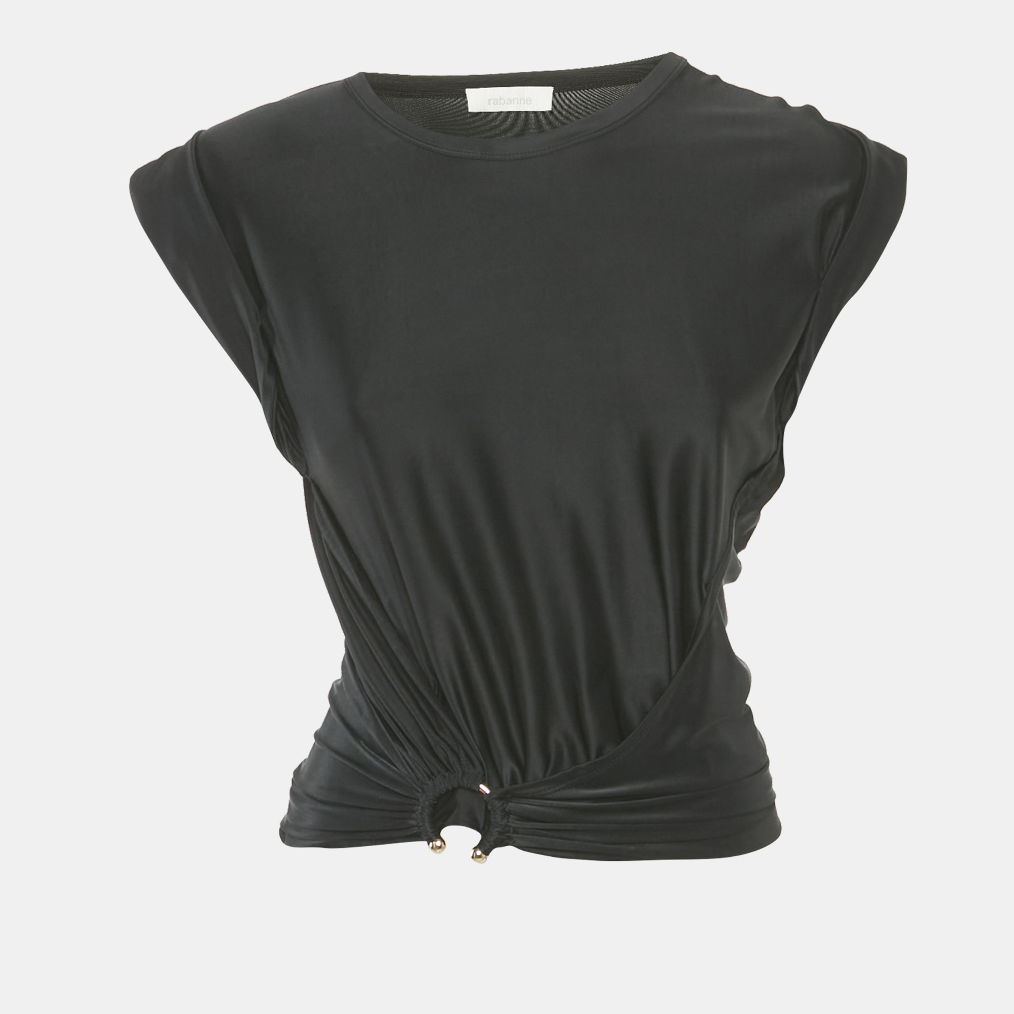 

Paco Rabanne Black Jersey Drape Top S