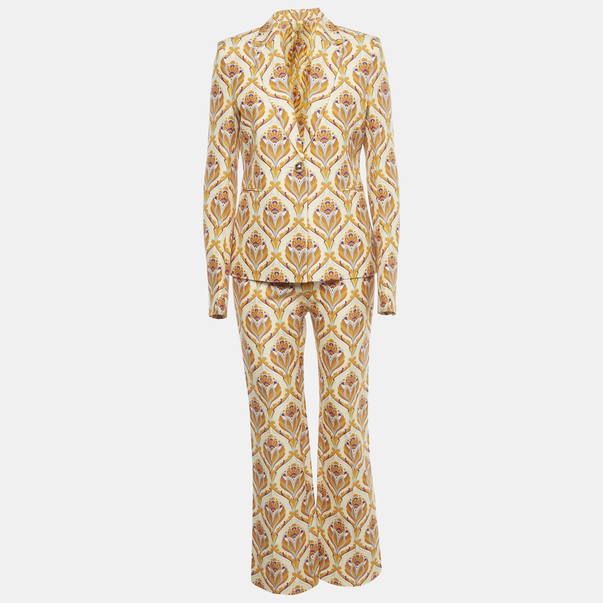 

Paco Rabbane Beige Printed Cotton Pant Suit S, Cream