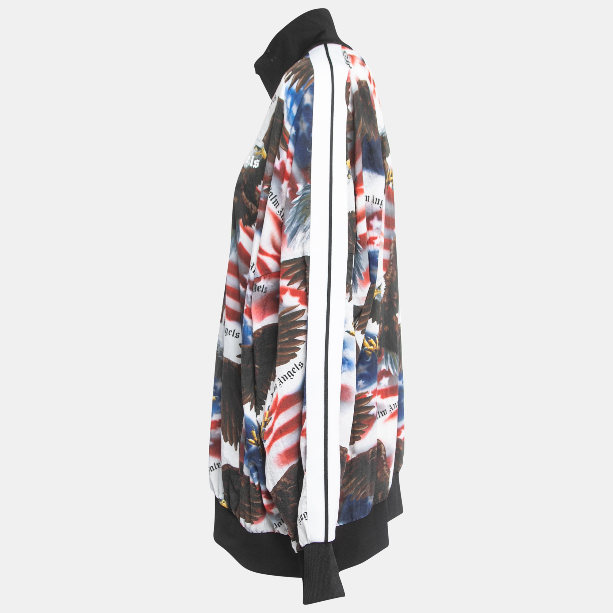 

Palm Angels Multicolor Eagle Printed Nylon Zip Front Jacket