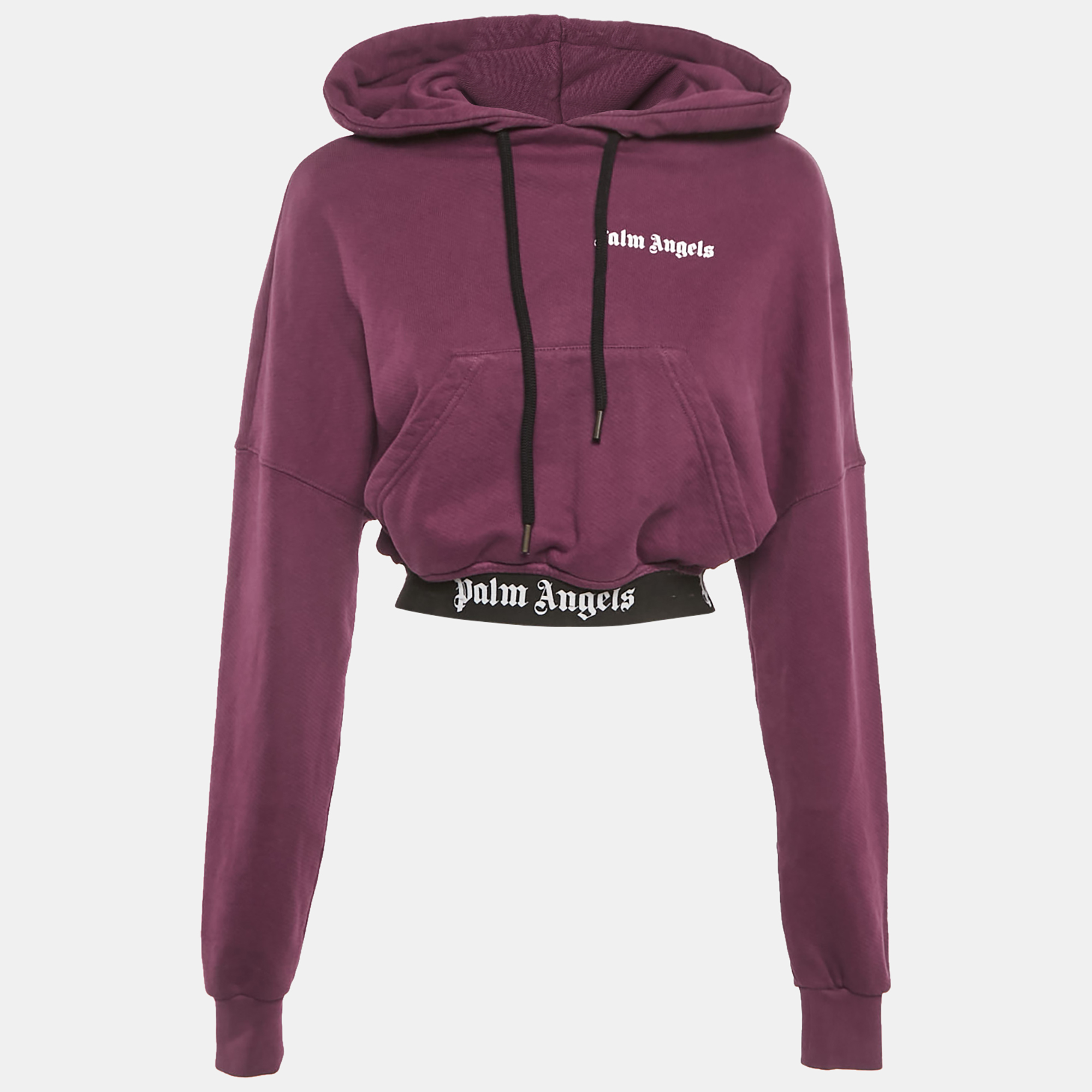 

Palm Angels Purple Logo Printed Cotton Knit Hooded Sweatshirt S
