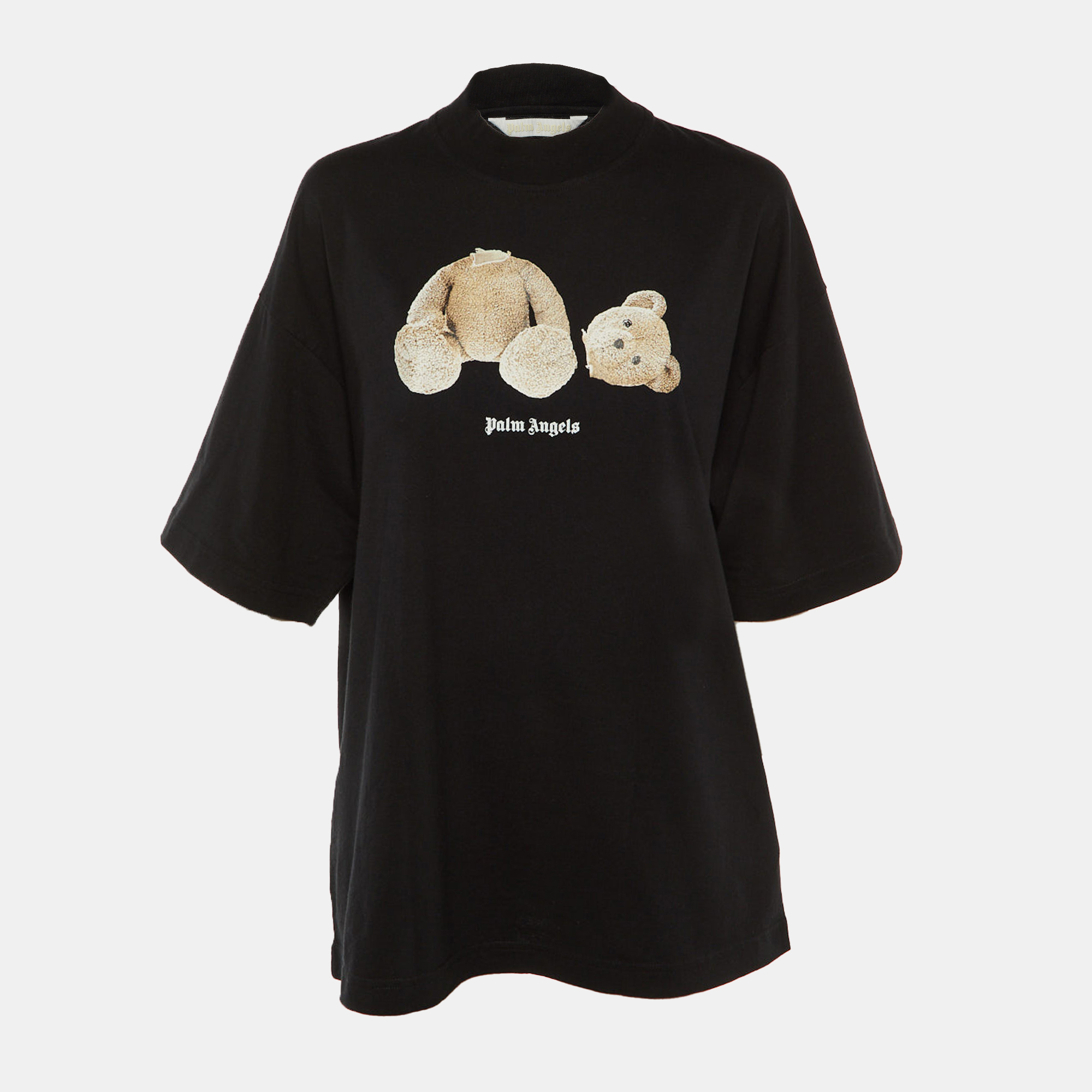 

Palm Angels Black Bear Printed Cotton Knit Oversized T-Shirt M