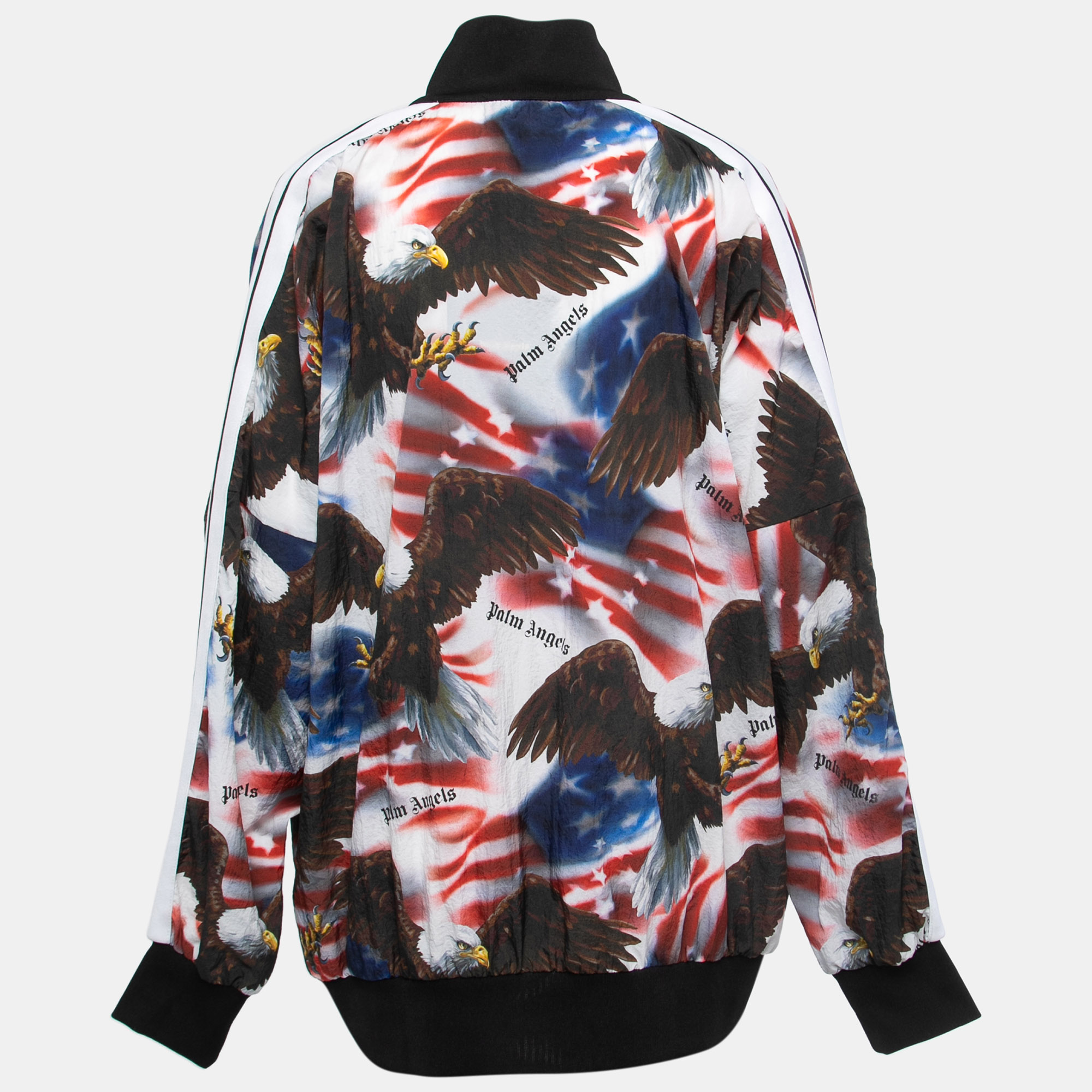 

Palm Angels Multicolor Eagle Printed Nylon Zip Front Jacket