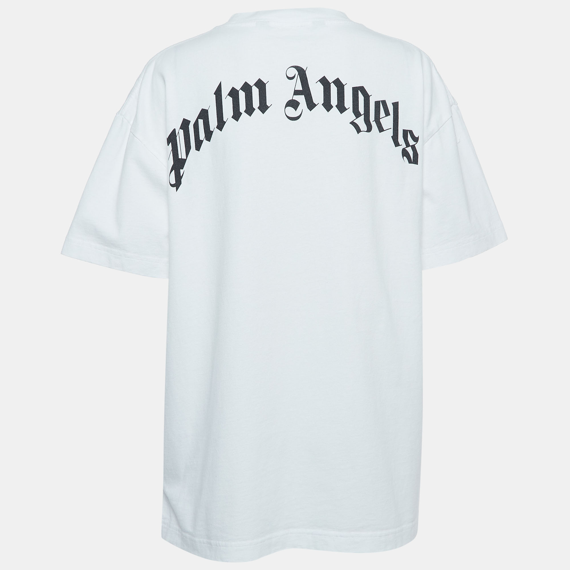 

Palm Angels White Crocodile Logo Print Crew Neck T-Shirt