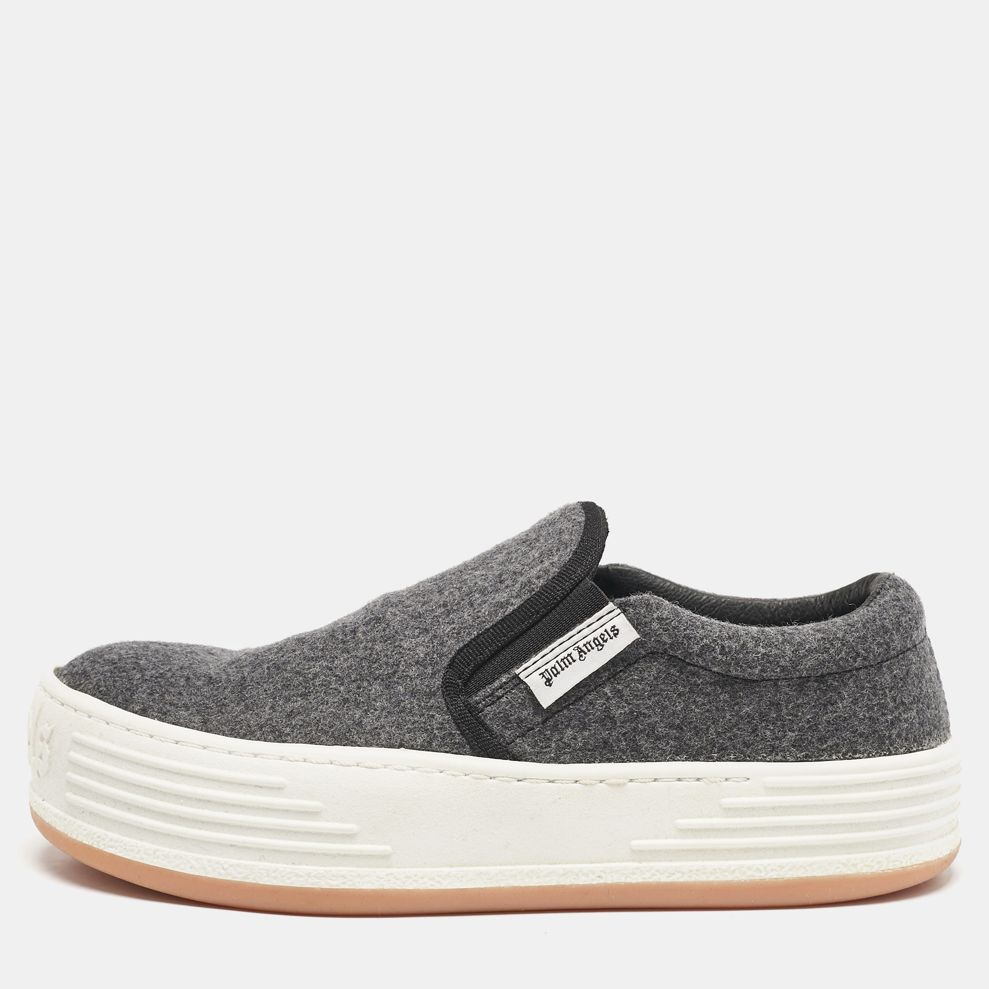 

Palm Angels Grey Wood Slip On Sneakers Size