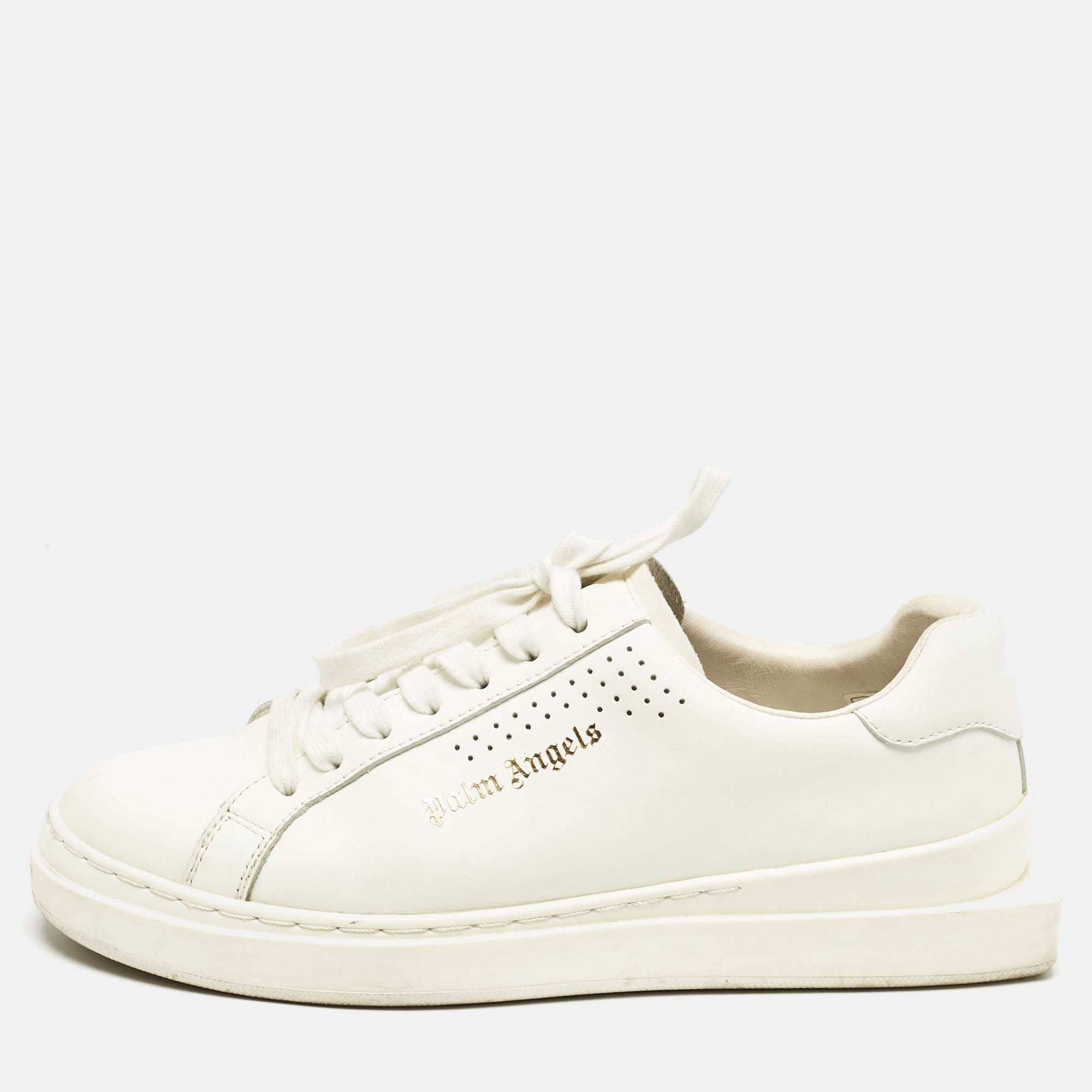 

Palm Angels White Leather Two Low Top Sneakers Size