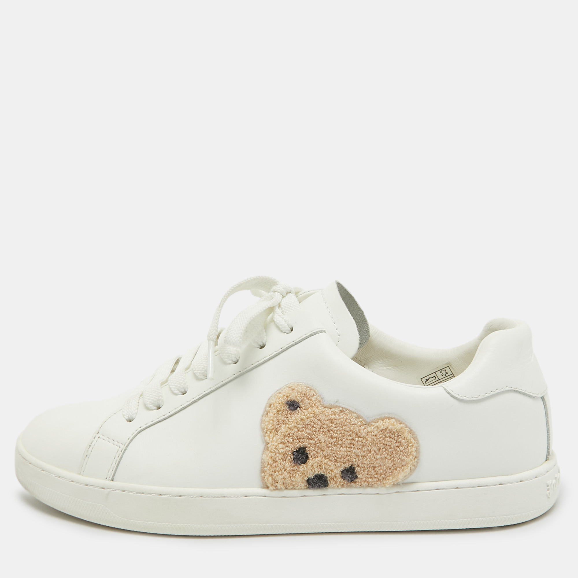 

Palm Angels White Leather Teddy Bear Tennis Sneakers Size